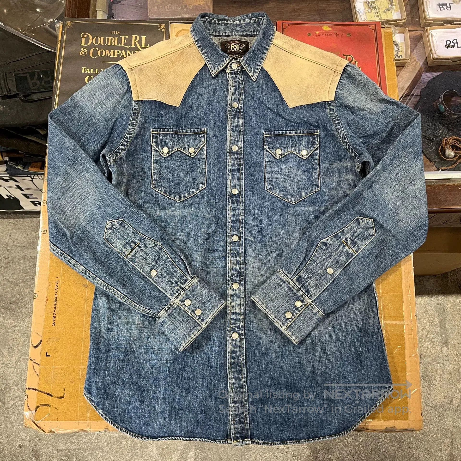 RRL Ralph Lauren RRL Western Denim Shirt by Ralph Lauren. Size US M / EU 48-50 / 2 - 2 Thumbnail