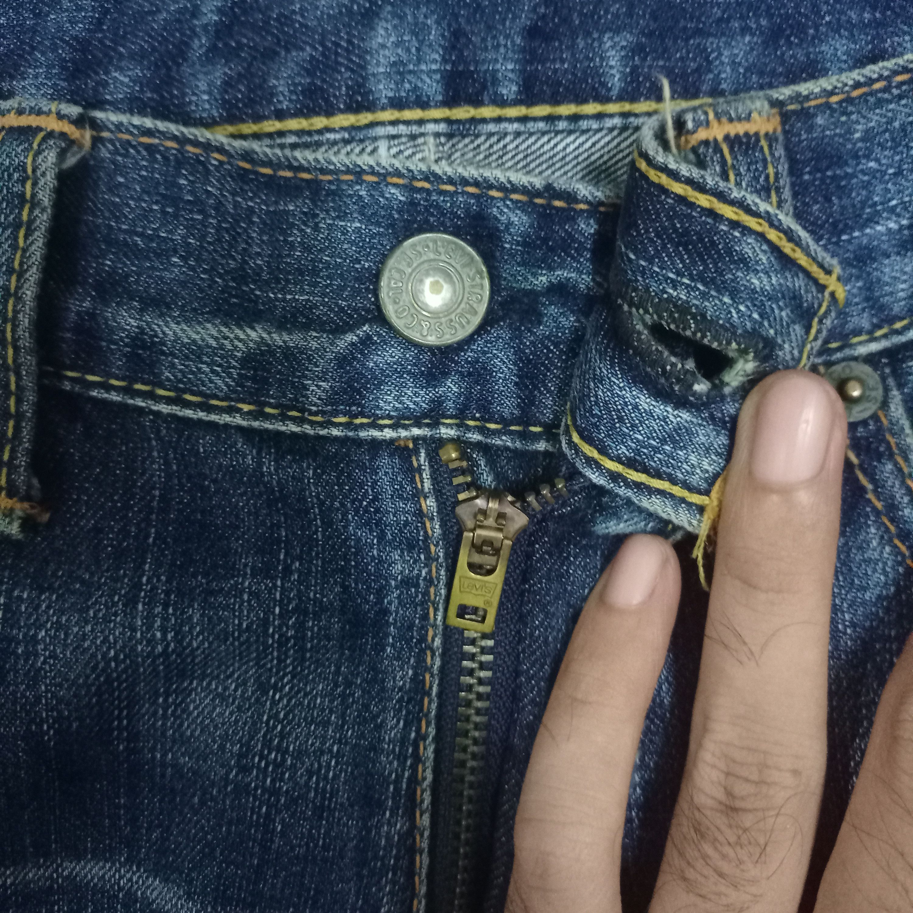 Levi's × Levi's Vintage Clothing Vintage 90s Levis 703 Blue Wash Distressed Baggy Jeans Size US 31 - 3 Thumbnail