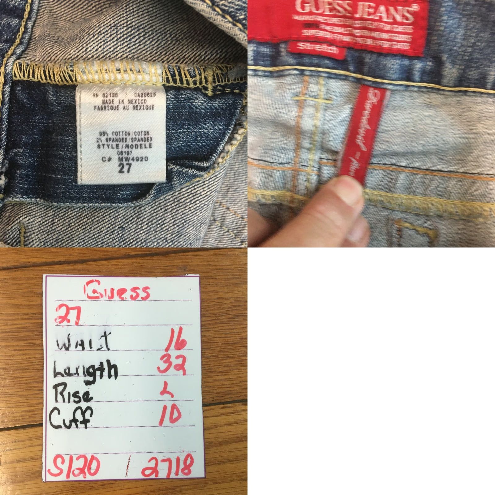 Guess Guess Womens Straight Jeans Blue Denim Size 27 Superior Fit Casual Stretch 5-Pocket Design Size 27" / US 4 / IT 40 - 8 Thumbnail