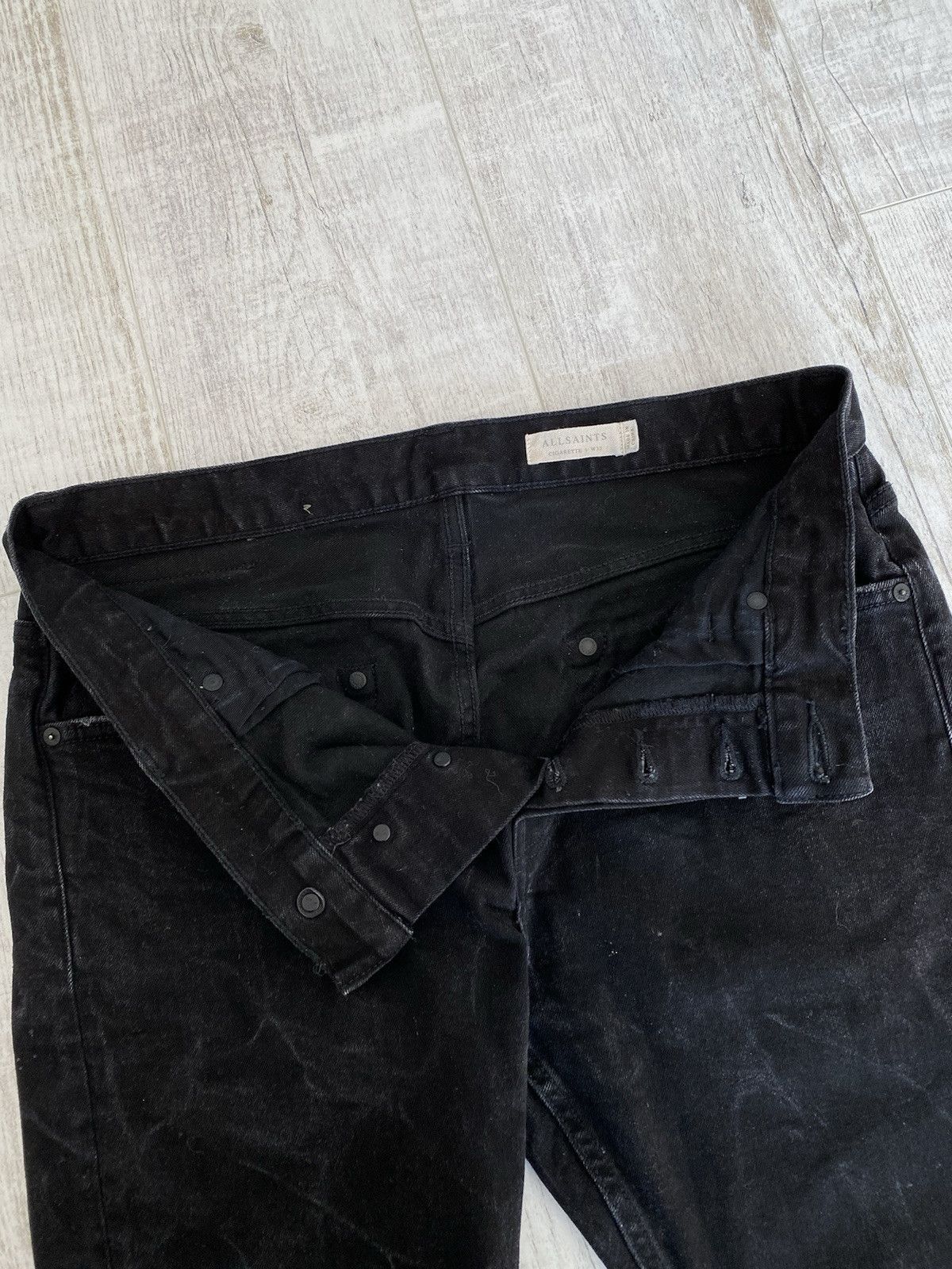 Allsaints Allsaints Mens Cotton Black Washed Denim Jeans Pants Size 32 Size US 32 / EU 48 - 13 Thumbnail