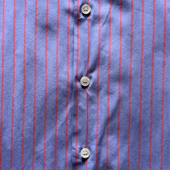 YMC ymc blue orange striped button up shirt Size US L / EU 52-54 / 3 - 2 Thumbnail