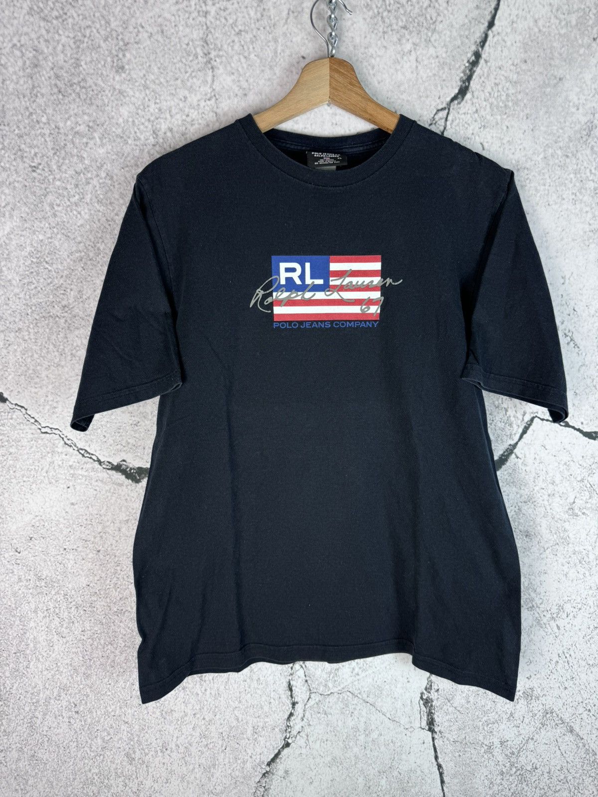 Polo Ralph Lauren Vintage POLO RALPH LAUREN USA Flag T - Shirt Size XL / US 12-14 / IT 48-50 - 1 Thumbnail