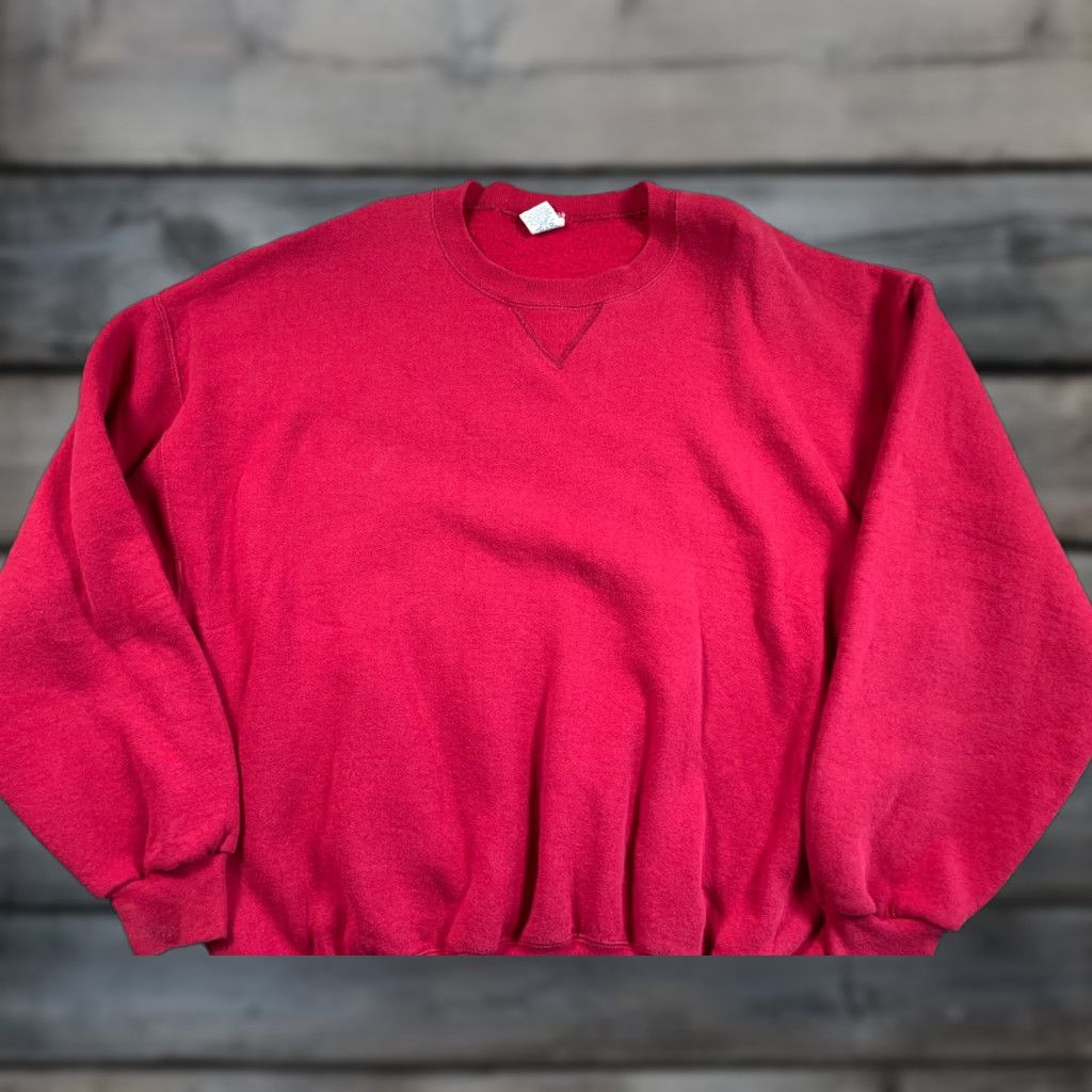 Russell Athletic VINTAGE Russell Athletic Sweatshirt Crewneck Adult 2XL Dark Red 50/50 Cotton Polyester Solid Size US XXL / EU 58 / 5 - 1 Thumbnail