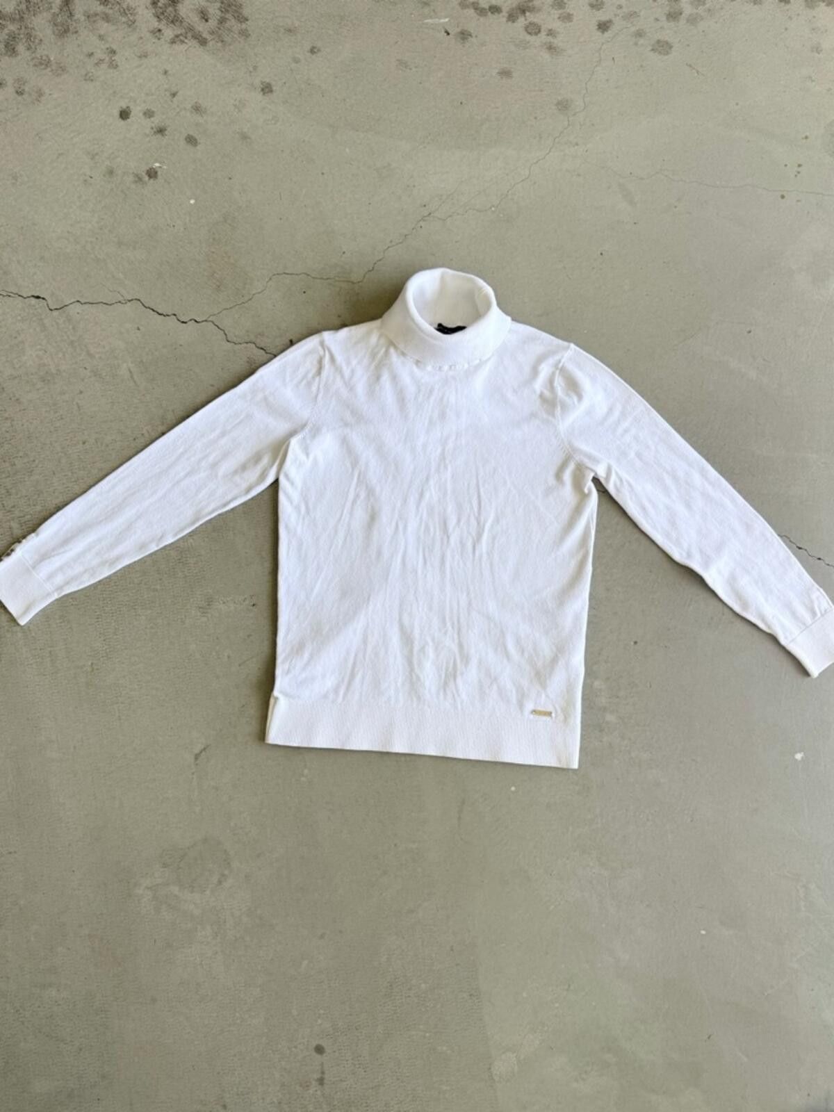 Tommy Hilfiger Tommy Hilfiger / Turtleneck Sweater / Ivory Size M / US 6-8 / IT 42-44 - 9 Thumbnail