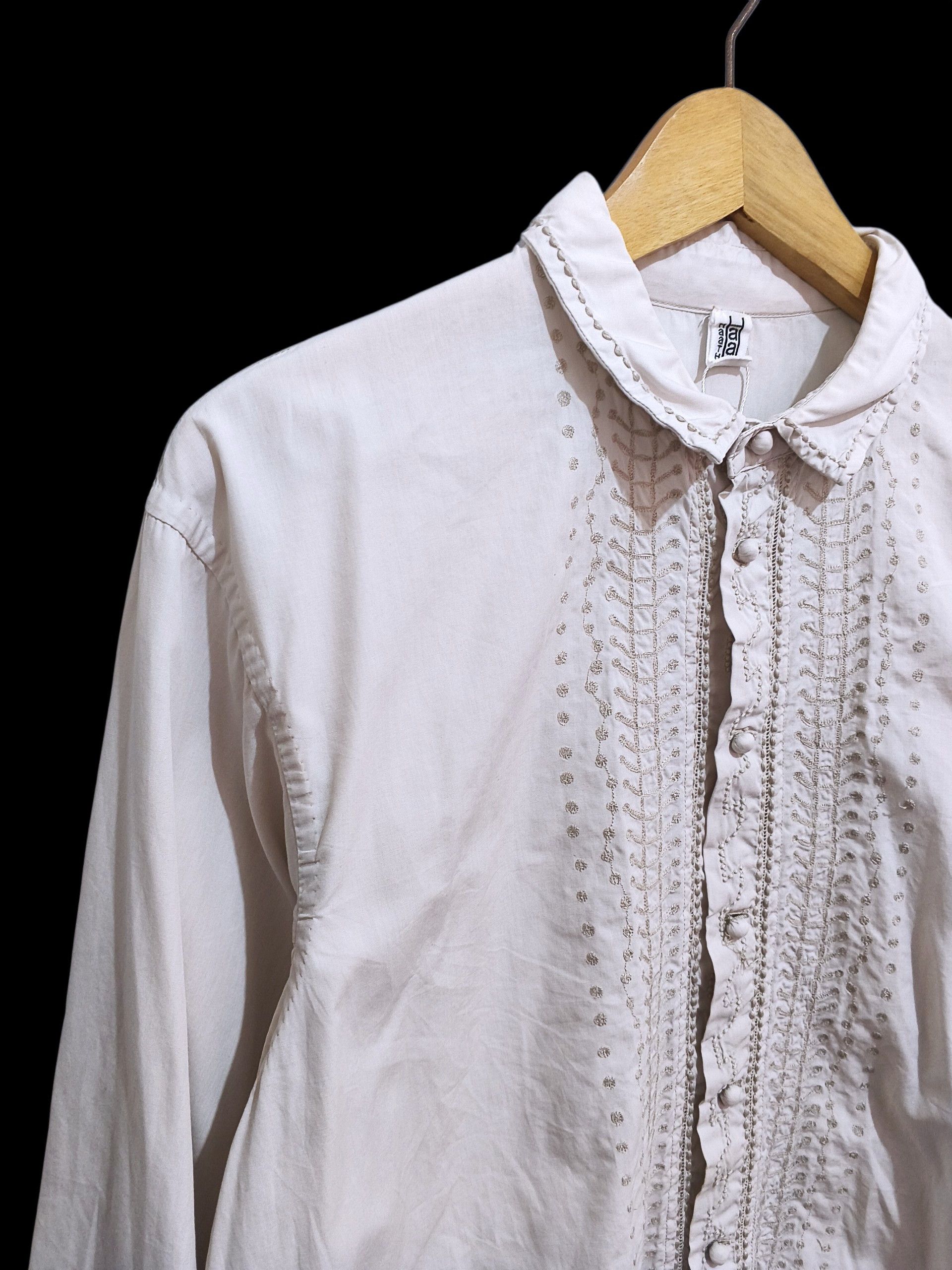 Issey Miyake 💥Issey Miyake Haat Embroidery Blouse Size XS / US 0-2 / IT 36-38 - 5 Thumbnail