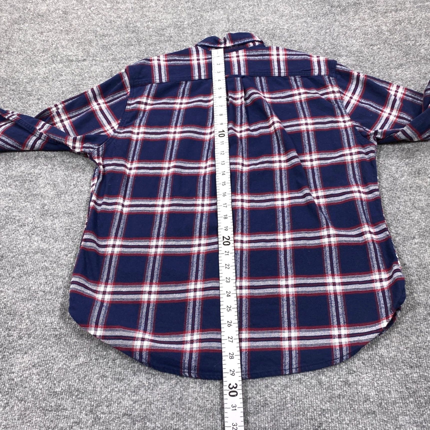 Vintage JACHS Flannel Shirt Mens Large Navy Red Plaid Button Up Long Sleeve Heavy Navy Blue Red White Button-Up Casual Workwear Outdoor 90s Collegiate Mens Size US L / EU 52-54 / 3 - 7 Thumbnail