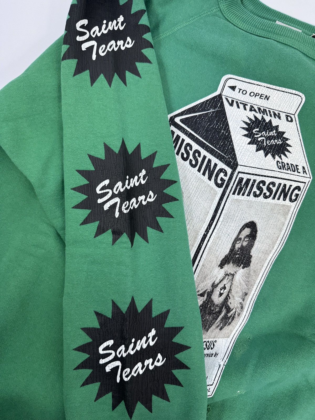 Saint Michael SAINT MICHAEL x DENIM TEARS MILK CARTON GREEN SWEATSHIRT Size US M / EU 48-50 / 2 - 6 Thumbnail