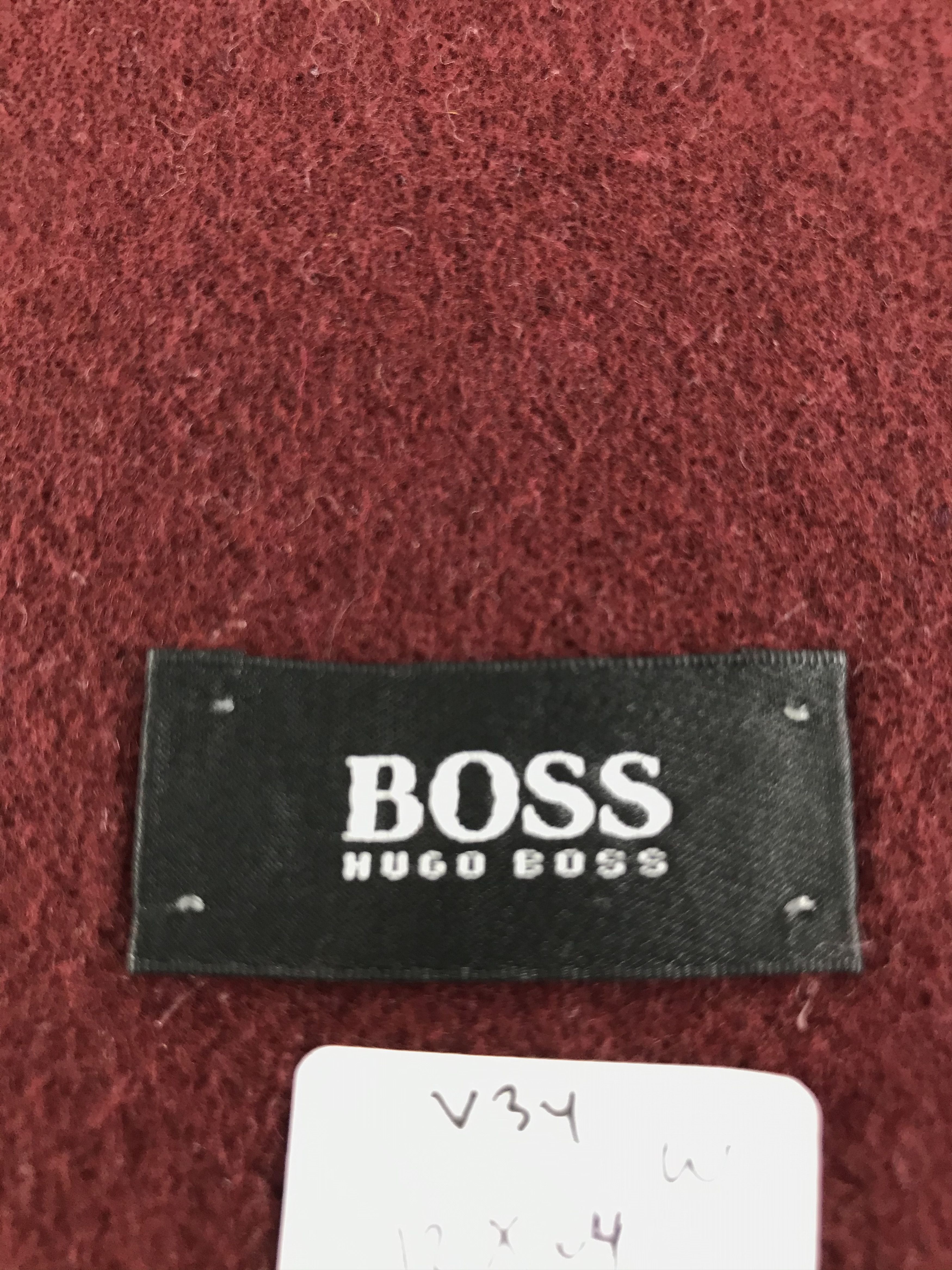 Hugo Boss Hugo Boss Burgundy Wool Scarf Muffler Neck Wrap V34 Size ONE SIZE - 4 Thumbnail