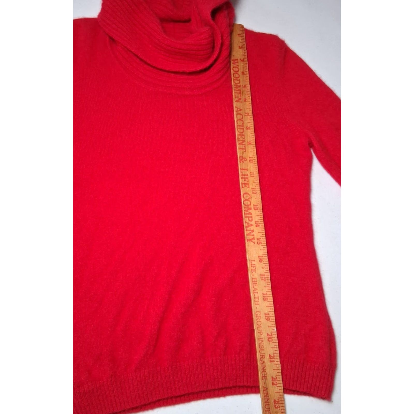 Vintage Prive Cashmere Sweater Women M Red Cowl Neck Knit Soft Pullover Size M / US 6-8 / IT 42-44 - 5 Thumbnail
