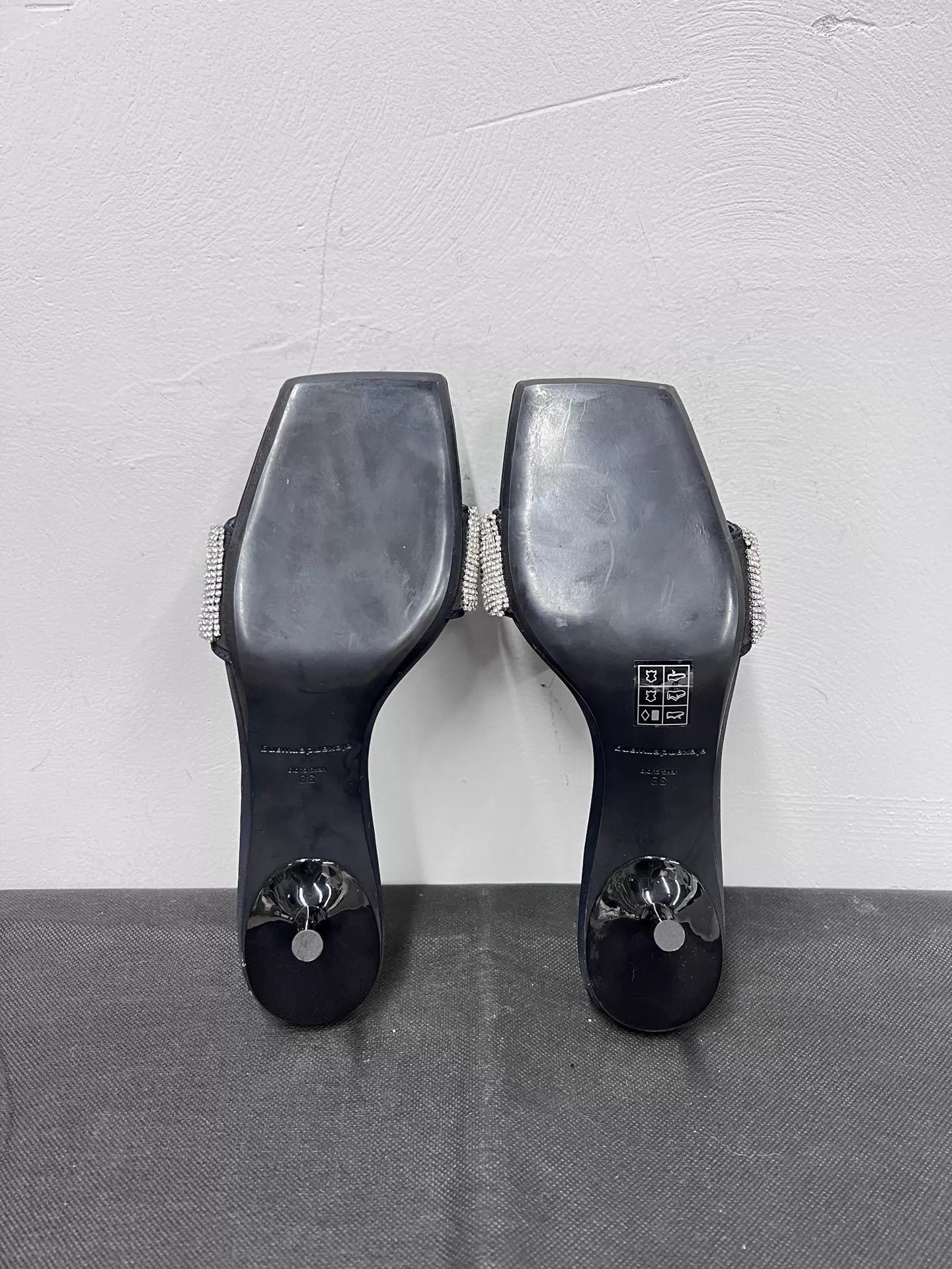 Alexander Wang Alexander Wang Black Crystal Heel Slide Sandals 38 Size US 7.5 / IT 37.5 - 7 Thumbnail
