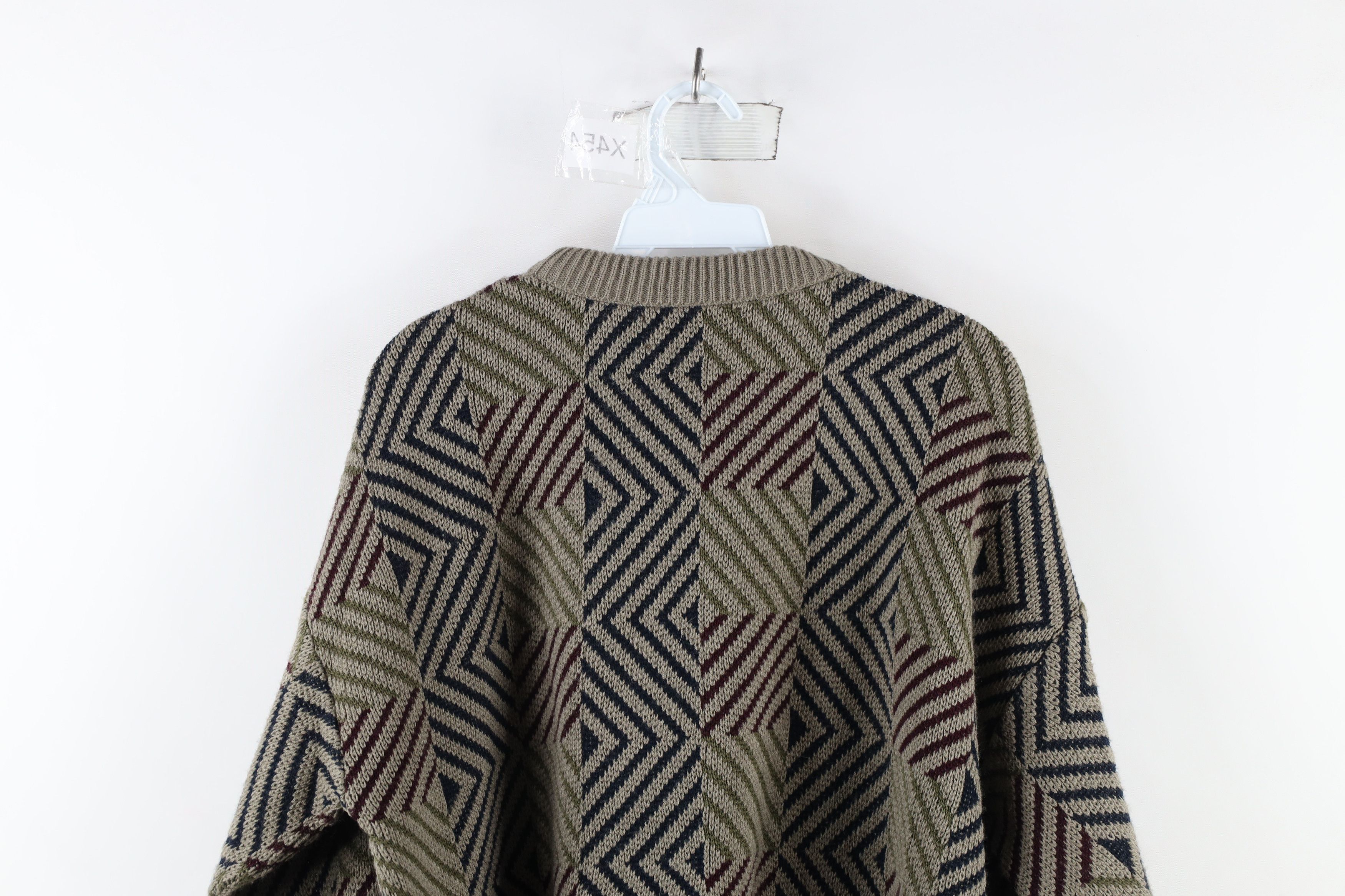 Vintage Vintage 90s Coogi Style Checkered Knit Cosby Dad Sweater Size US XL / EU 56 / 4 - 8 Thumbnail
