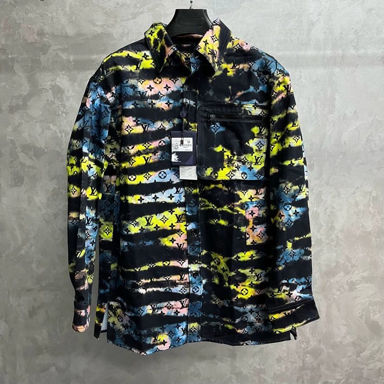 louis vuitton Long Sleeve Shirt with Black Dazzling Laser