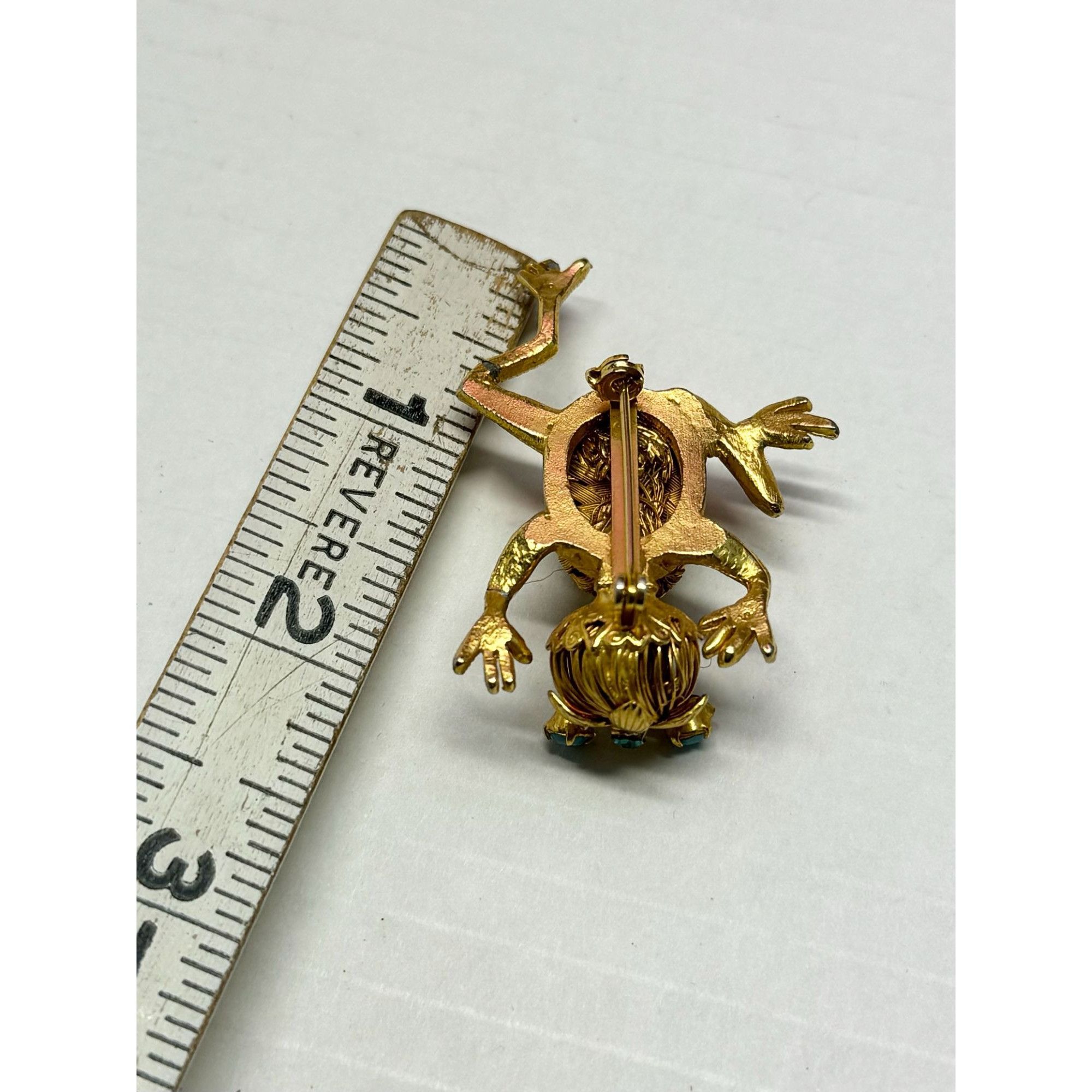 Vintage Vintage wire wrapped jewel frog brooch pin Size ONE SIZE - 4 Thumbnail