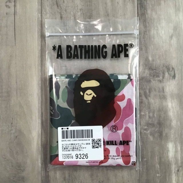 Bape BAPE ABC CAMO PINK GREEN Bandana a bathing ape Size ONE SIZE - 3 Thumbnail