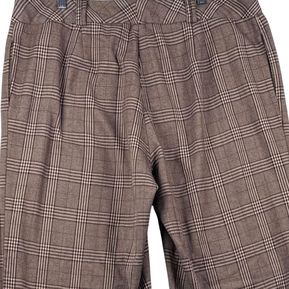 Vintage Ashley Stewart 18W Brown Plaid Wide Leg Pants Career Dark Academia Trousers EUC Size 40" / US 18 - 5 Thumbnail
