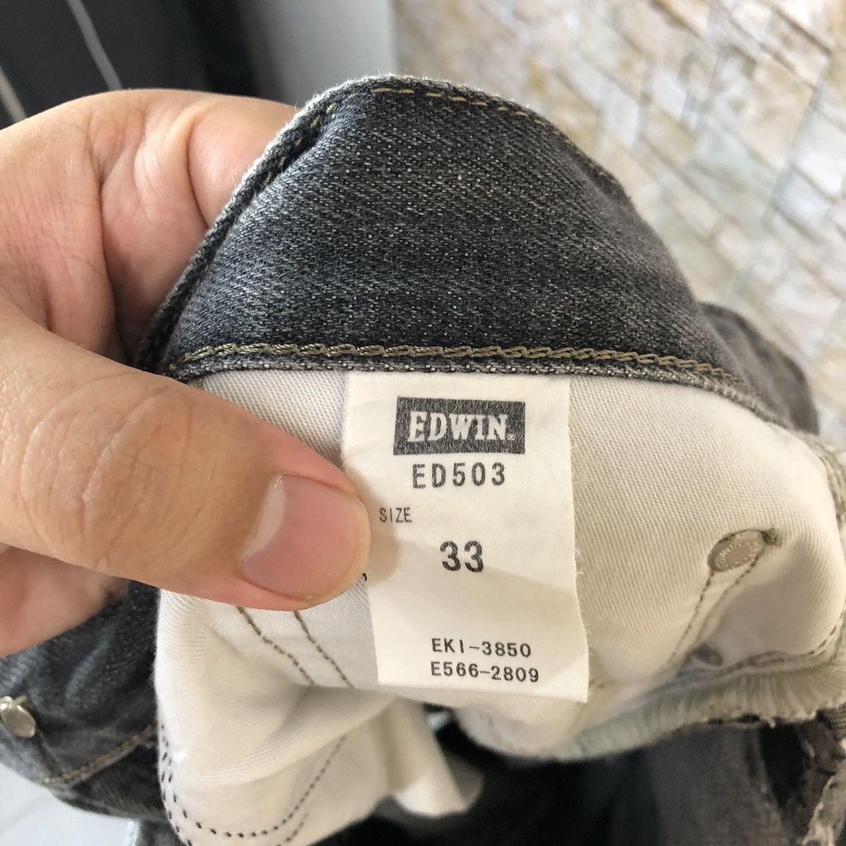 Edwin Edwin Black Denim vintage ripped distressed Pants #7598 Size US 34 / EU 50 - 20 Thumbnail
