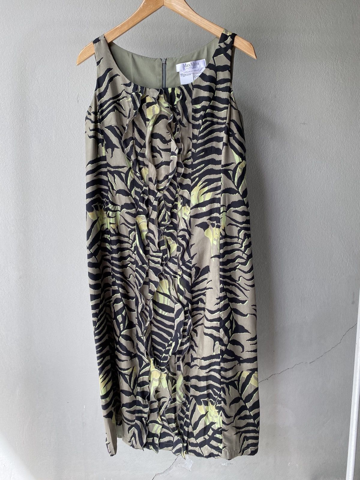 Max Mara Maxmara Green Tiger Printed dress. Size S / US 4 / IT 40 - 17 Thumbnail