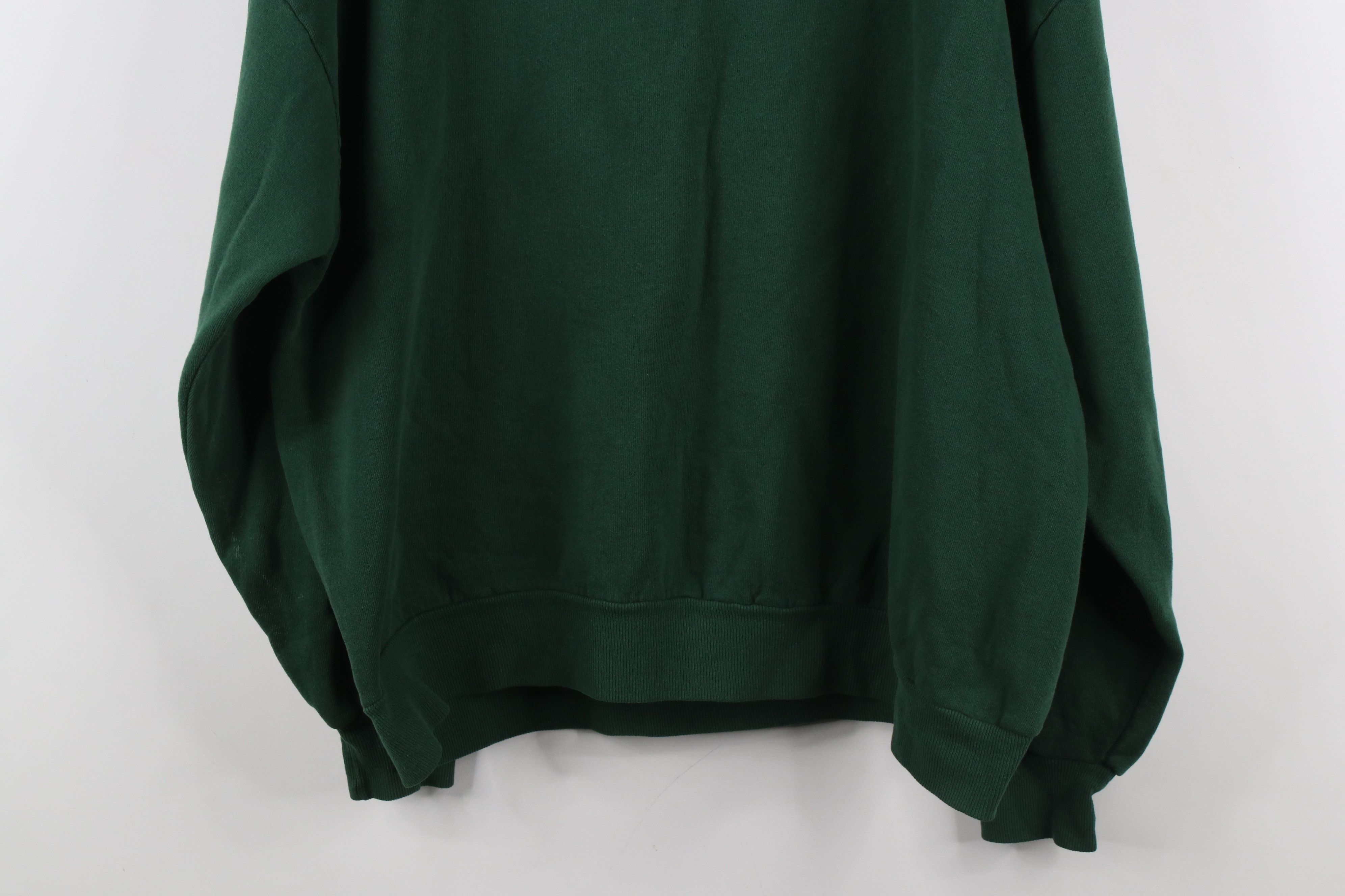Vintage Vintage 90s Streetwear Blank Crewneck Sweatshirt Green USA Size US XXL / EU 58 / 5 - 11 Thumbnail