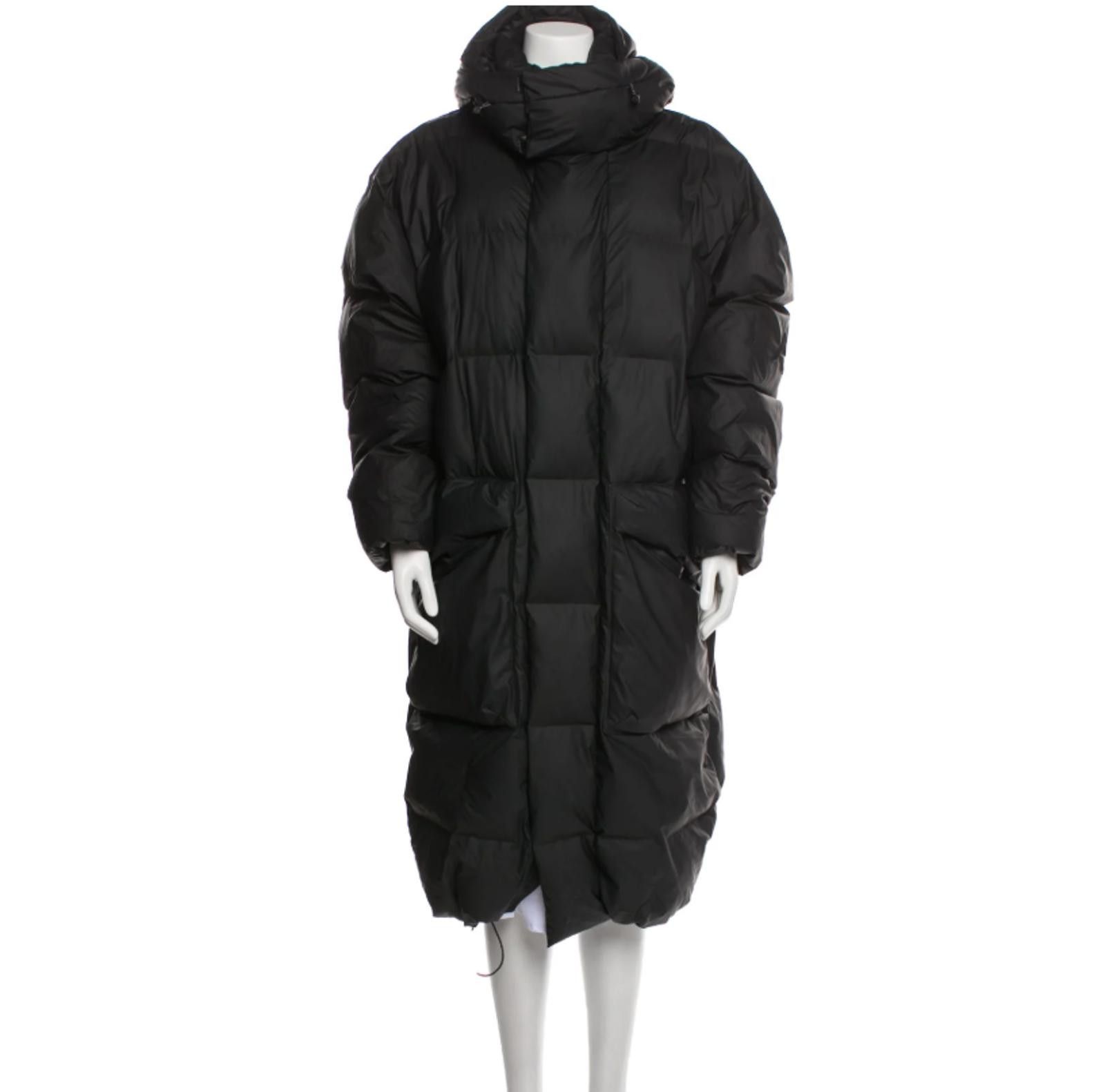 Rains Harbin Long Puffer Coat in Black Sz L