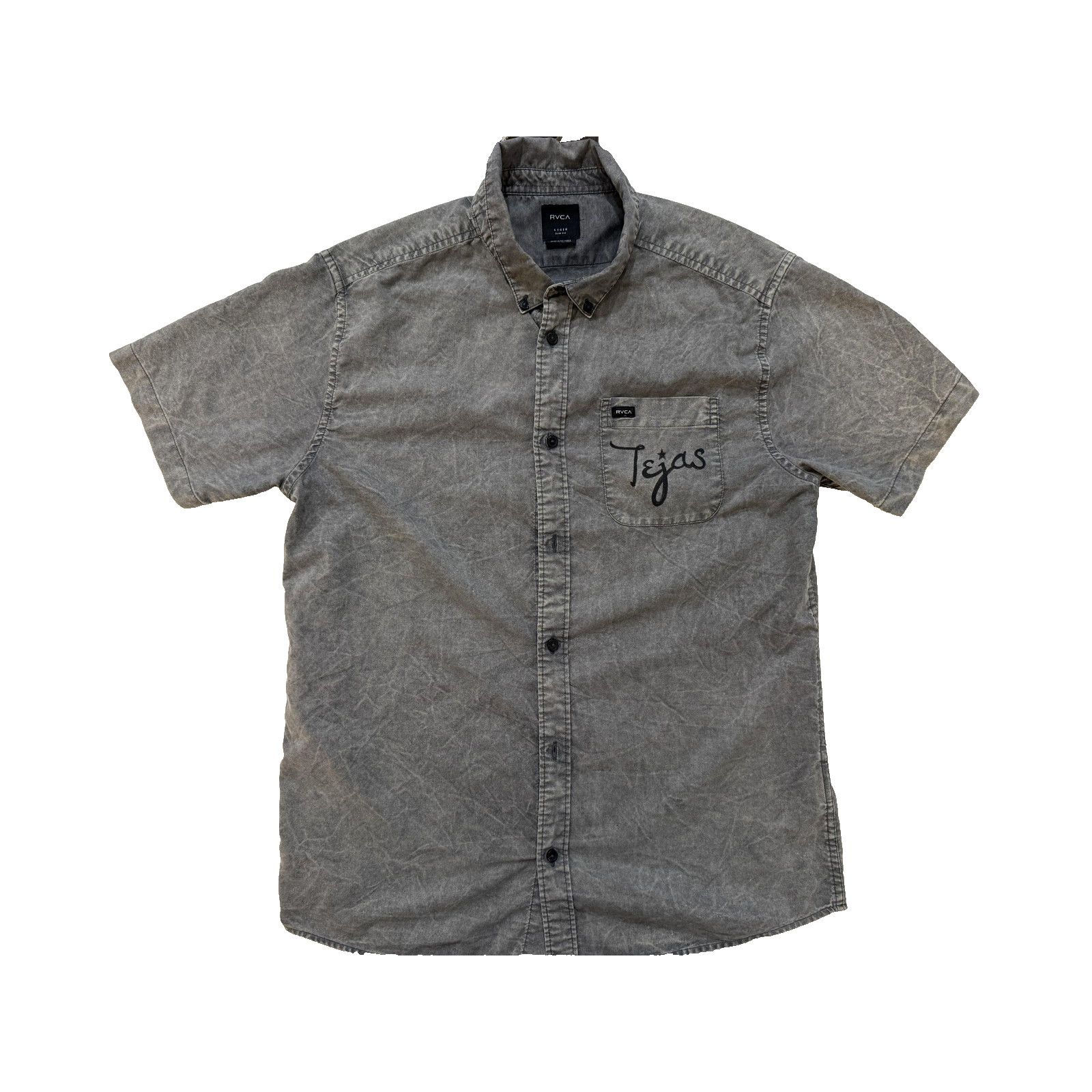 RVCA RVCA Shirt Mens LG Gray Button Up Tejas Meat Supply Size US L / EU 52-54 / 3 - 1 Thumbnail