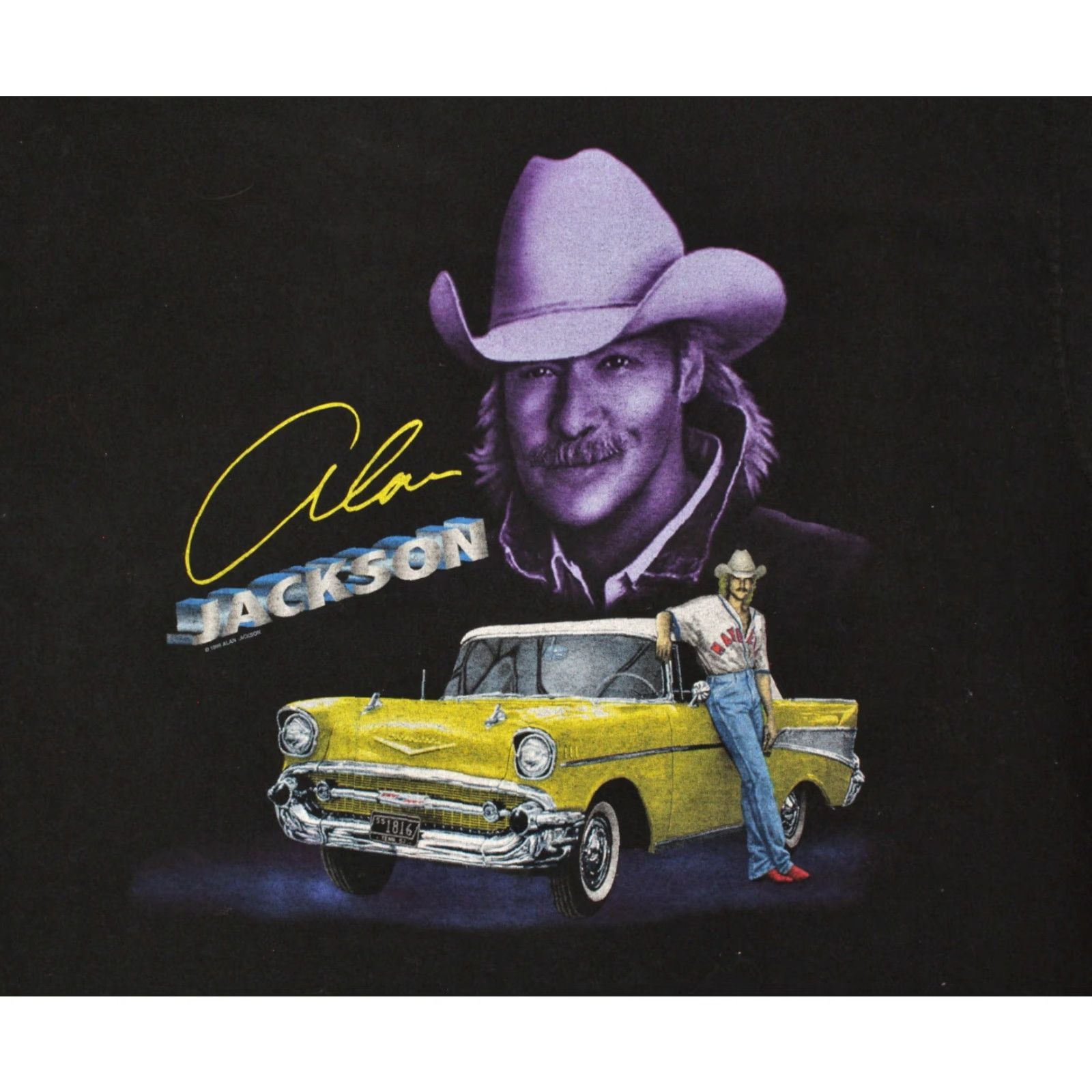 Fruit Of The Loom VINTAGE Alan Jackson TShirt 1990s Men's XL Black Cotton Graphic Tee 90s Country Band Shirt Mens Size US XL / EU 56 / 4 - 3 Thumbnail