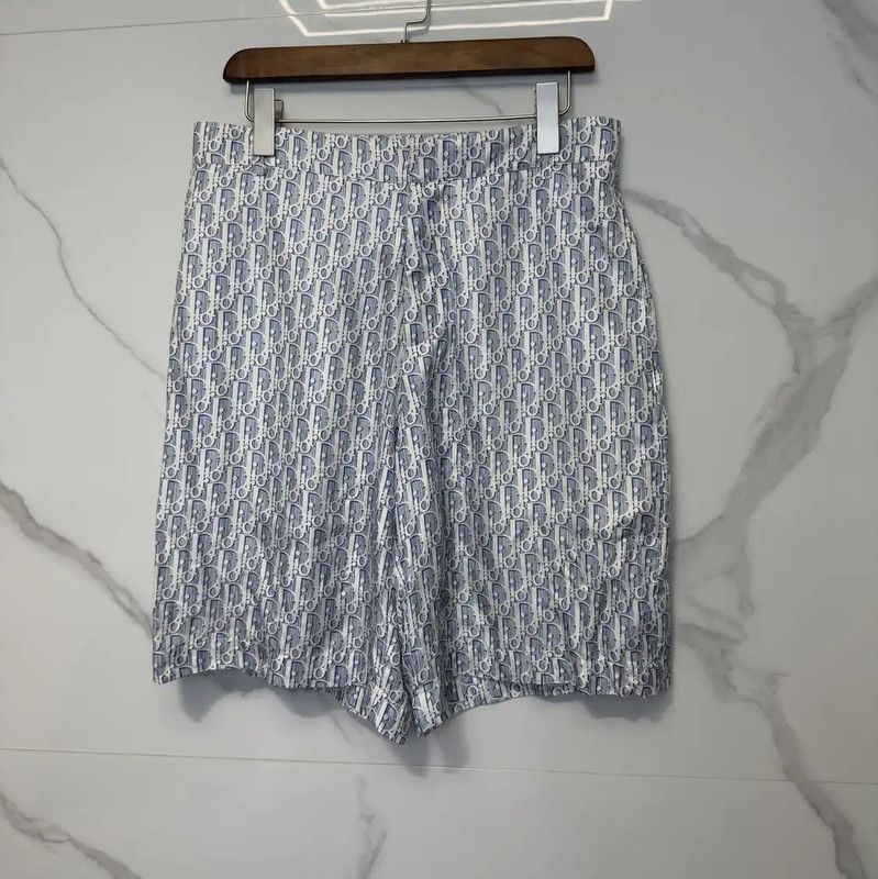Dior Dior Summer Light Blue Silk Men's Shorts 0089 Size US 32 / EU 48 - 1 Thumbnail