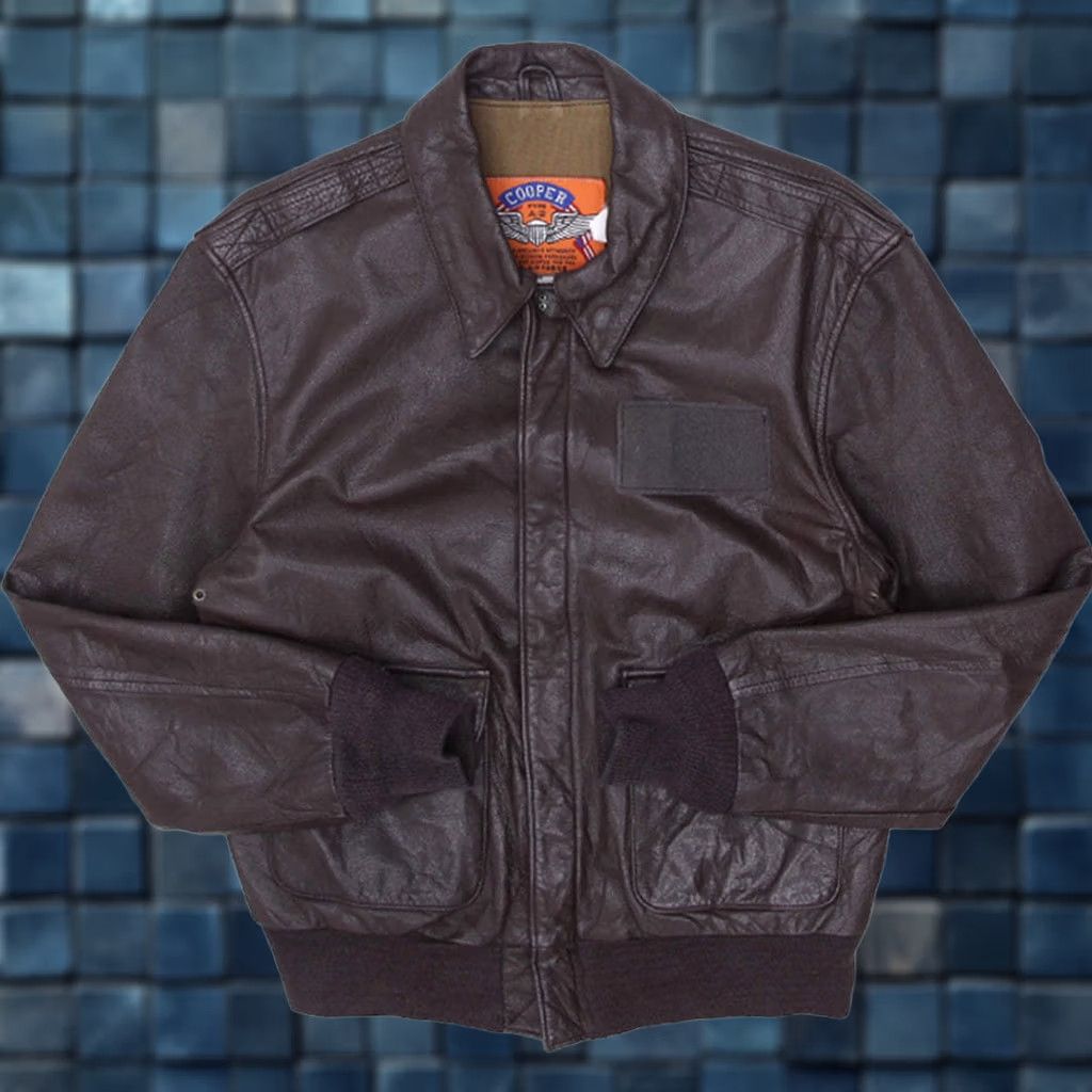 Vintage VINTAGE Cooper Type A-2 U.S Air Force Leather Flight Jacket R 38R Mens Brown 49 Chest Sleeve 62 61 1960s - Vintage Leather Jacket Nike? Size US XXS / EU 40 - 1 Thumbnail
