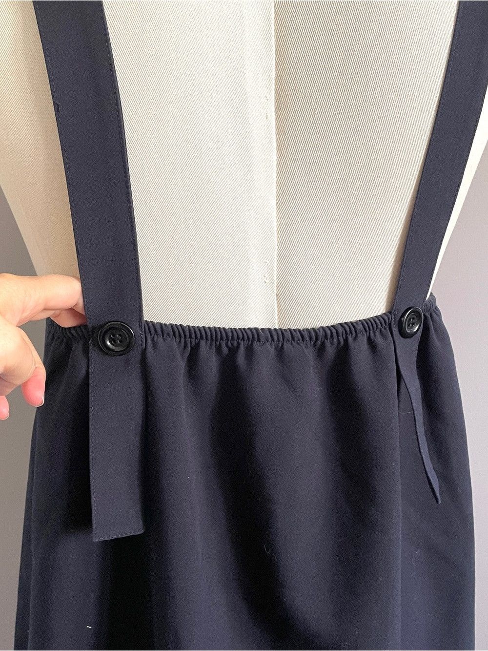 Other Navy Blue Pinafore Midi Shift Dress - Small / Medium Size M / US 6-8 / IT 42-44 - 4 Thumbnail