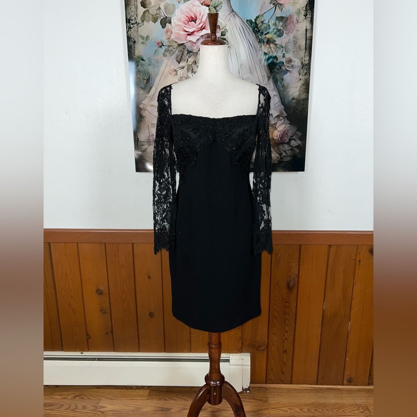 Badgley Mischka Elegant Badgley Mischka Little Black Dress! Size S / US 4 / IT 40 - 2 Thumbnail