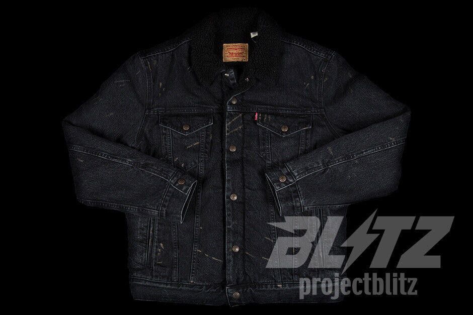 Supreme FW16 SUPREME LEVI'S BLEACHED SHERPA TRUCKER JACKET BLACK Size US M / EU 48-50 / 2 - 1 Thumbnail