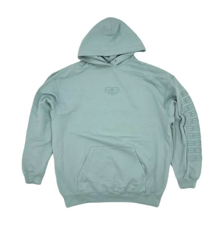 Balenciaga Balenciaga Mint Green Hooded Sweatshirt Size US M / EU 48-50 / 2 - 1 Thumbnail