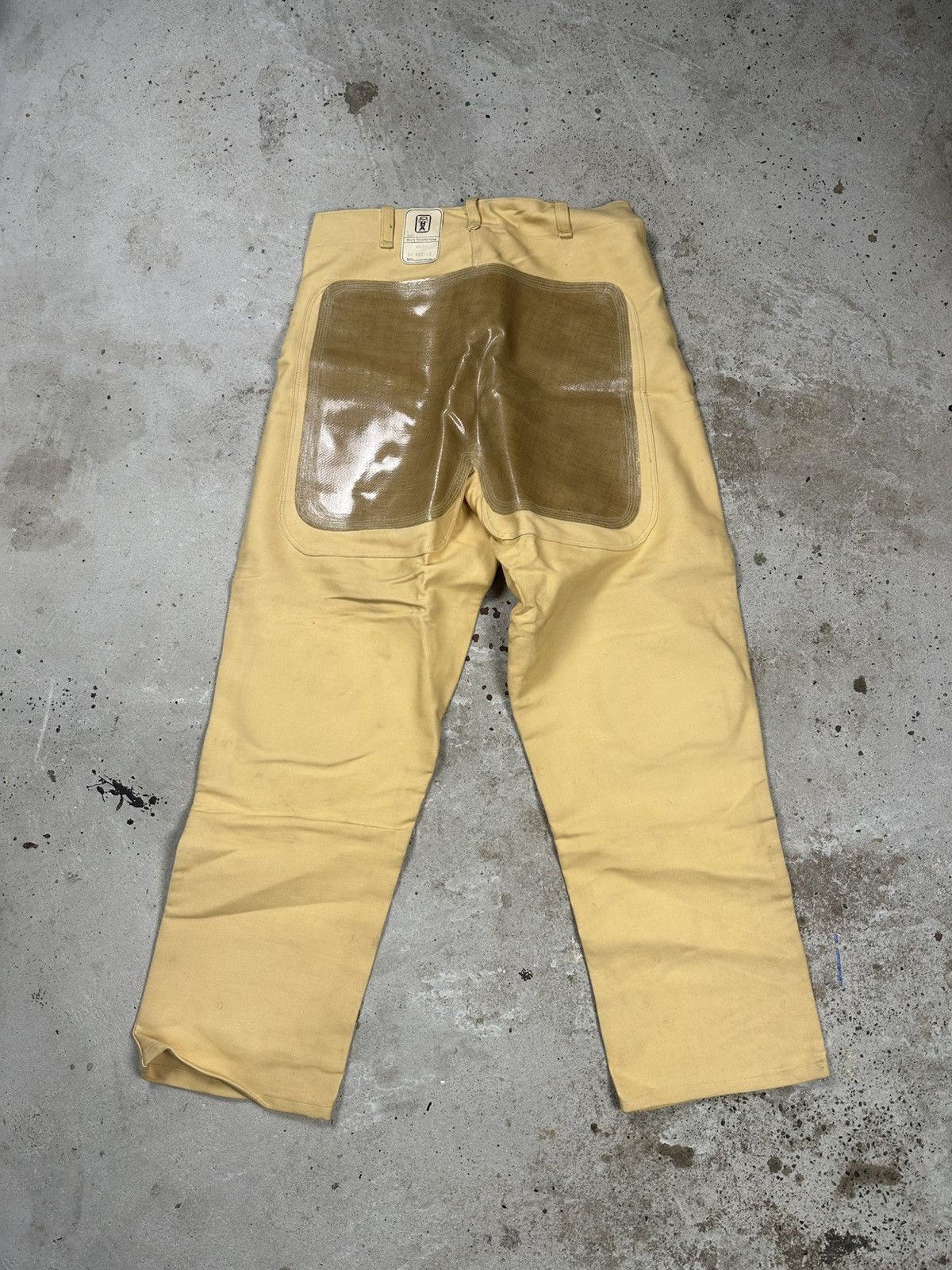 Le Laboureur Vintage 80/90s Yellow Workwear Double Knee Pants Size US 32 / EU 48 - 2 Thumbnail