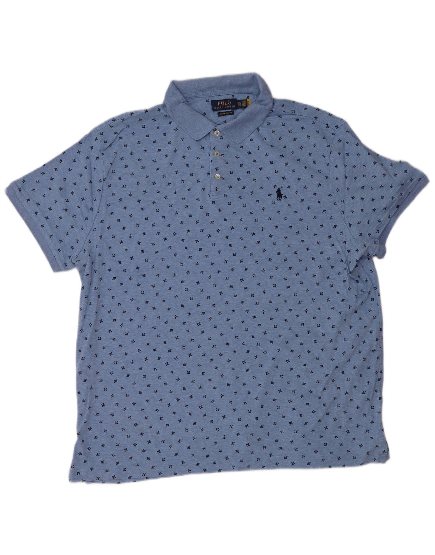 Polo Ralph Lauren Mens Custom Slim Fit Polo Shirt 2XL Blue Spotted Size US XL / EU 56 / 4 - 1 Thumbnail
