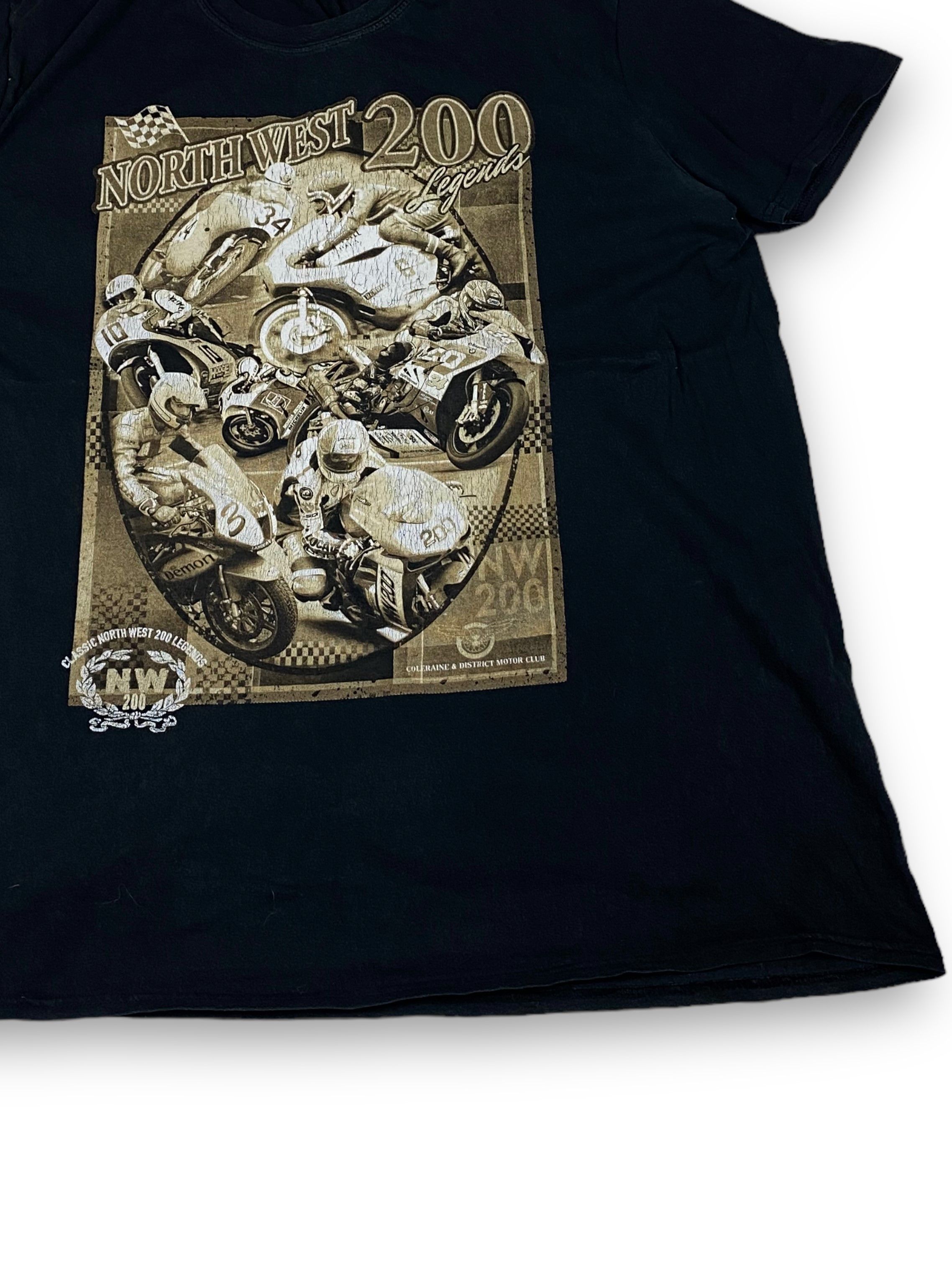 Vintage Vintage NORTH WEST 200 Bike Race Black Faded Tee Y2k M644 Size US M / EU 48-50 / 2 - 2 Thumbnail