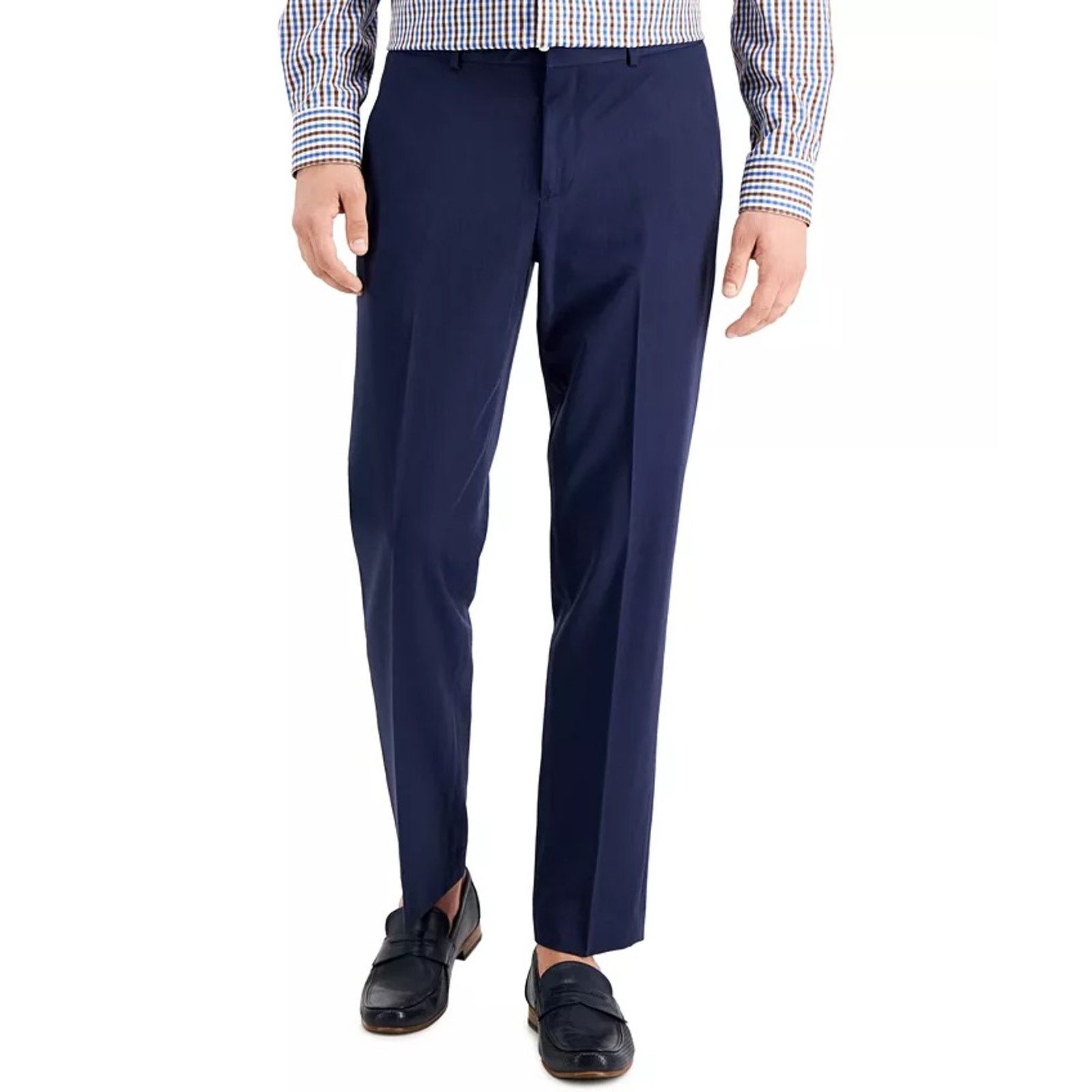 Perry Ellis Perry Ellis Men's Solid Navy Modern Dress Pants Size 29x30 Size US 29 - 1 Thumbnail