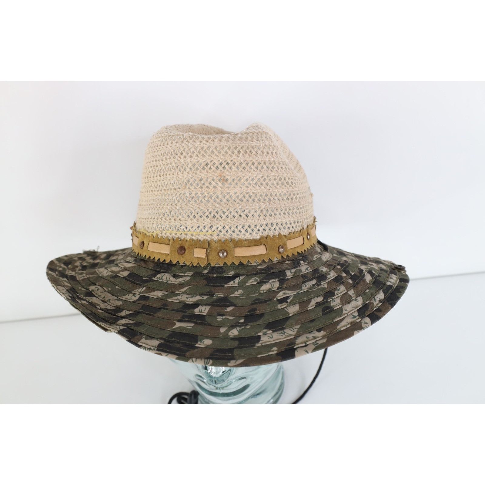 Vintage Vintage 90s Y2K Streetwear Camouflage Straw Sun Hat Size ONE SIZE - 5 Thumbnail
