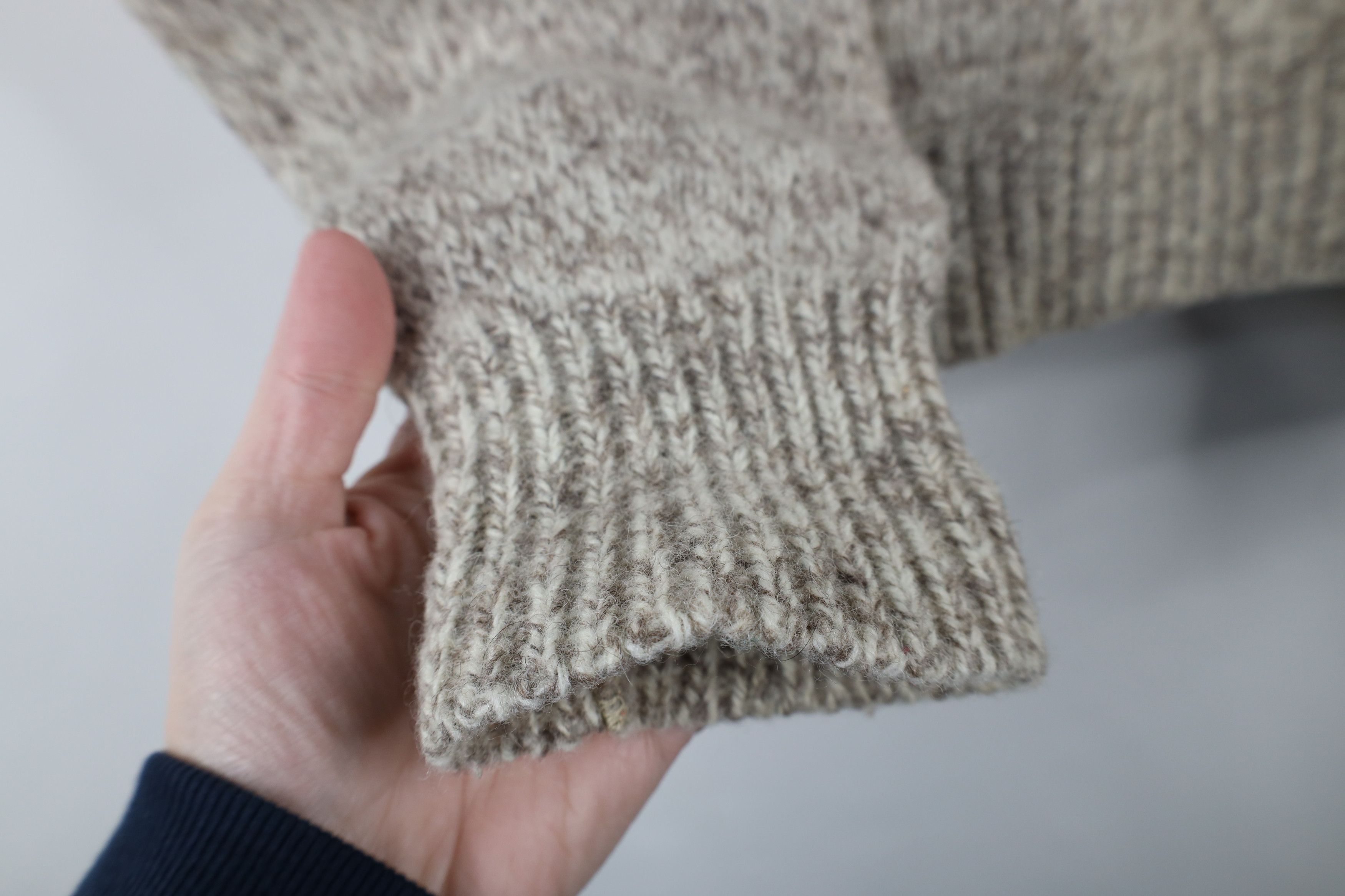 Lands' End × Vintage Vintage 90s Lands End Wool Blend Sweater Oatmeal Brown USA Size M / US 6-8 / IT 42-44 - 5 Thumbnail