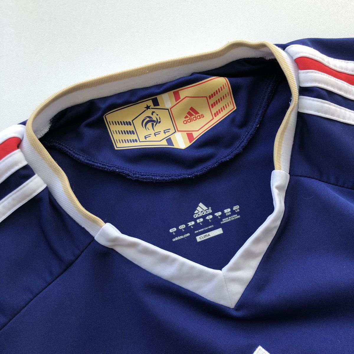 Adidas Adidas France 2009/2011 Home Jersey Blue Rare UEFA FIFA Size US L / EU 52-54 / 3 - 8 Thumbnail