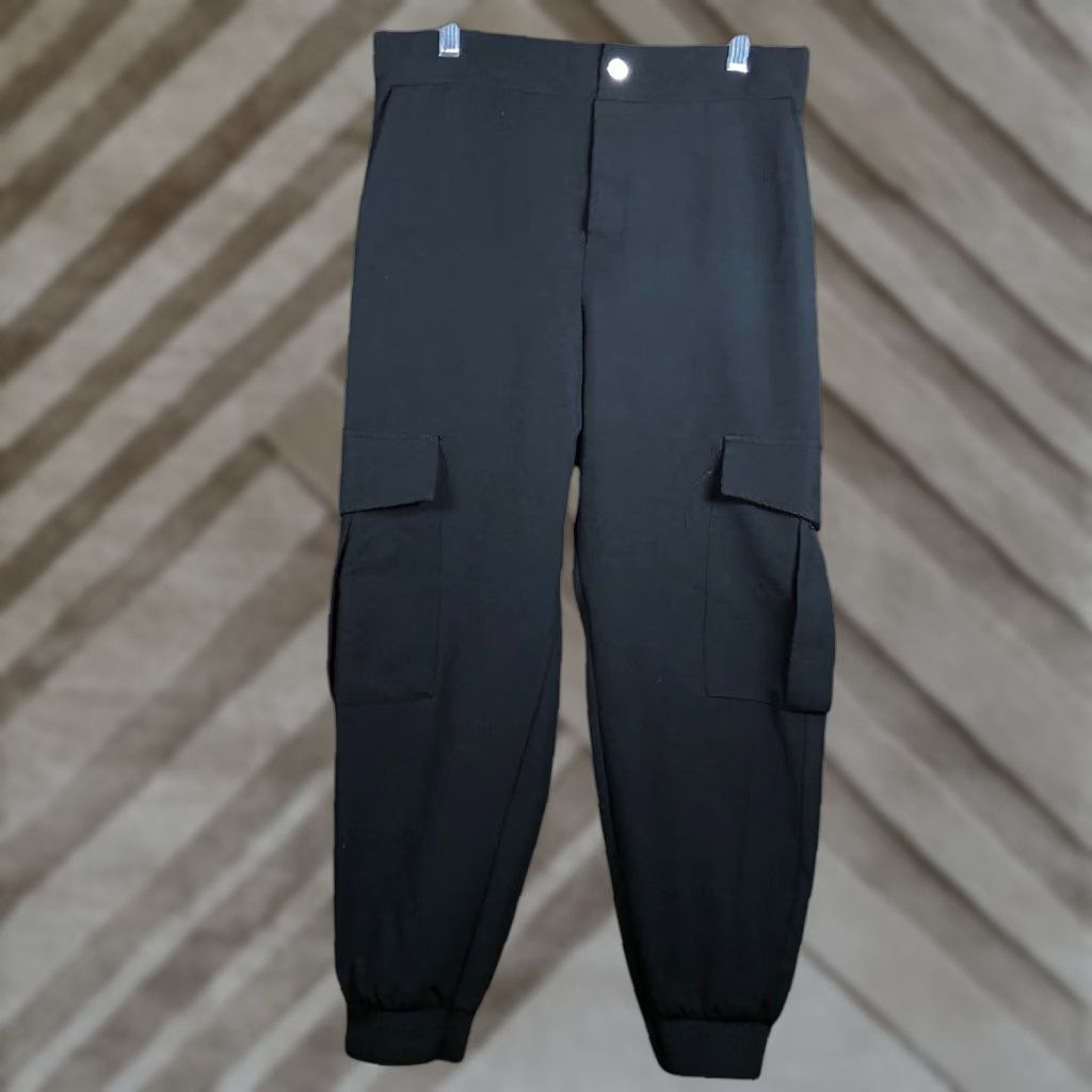 Zara ZARA Women's Pants Black High Rise Loose Cargo Jogger M Size 32" / US 10 / IT 46 - 1 Thumbnail