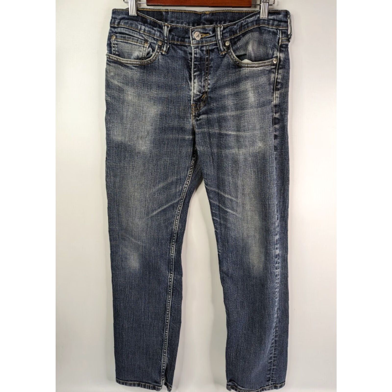 Levi's Levi's 514 Mens Slim Straight Denim Jeans 32x32 Dark Blue Wash 5-Pocket N/A Size US 32 / EU 48 - 2 Thumbnail