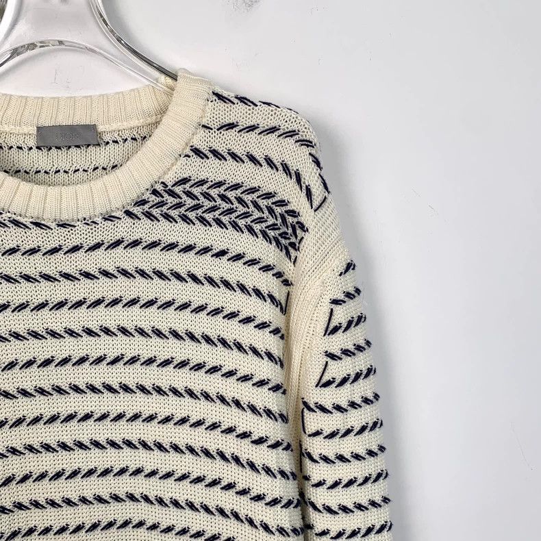 Dior Dior Color-blocking oblique stripe cotton round-neck long-s Size US L / EU 52-54 / 3 - 3 Thumbnail