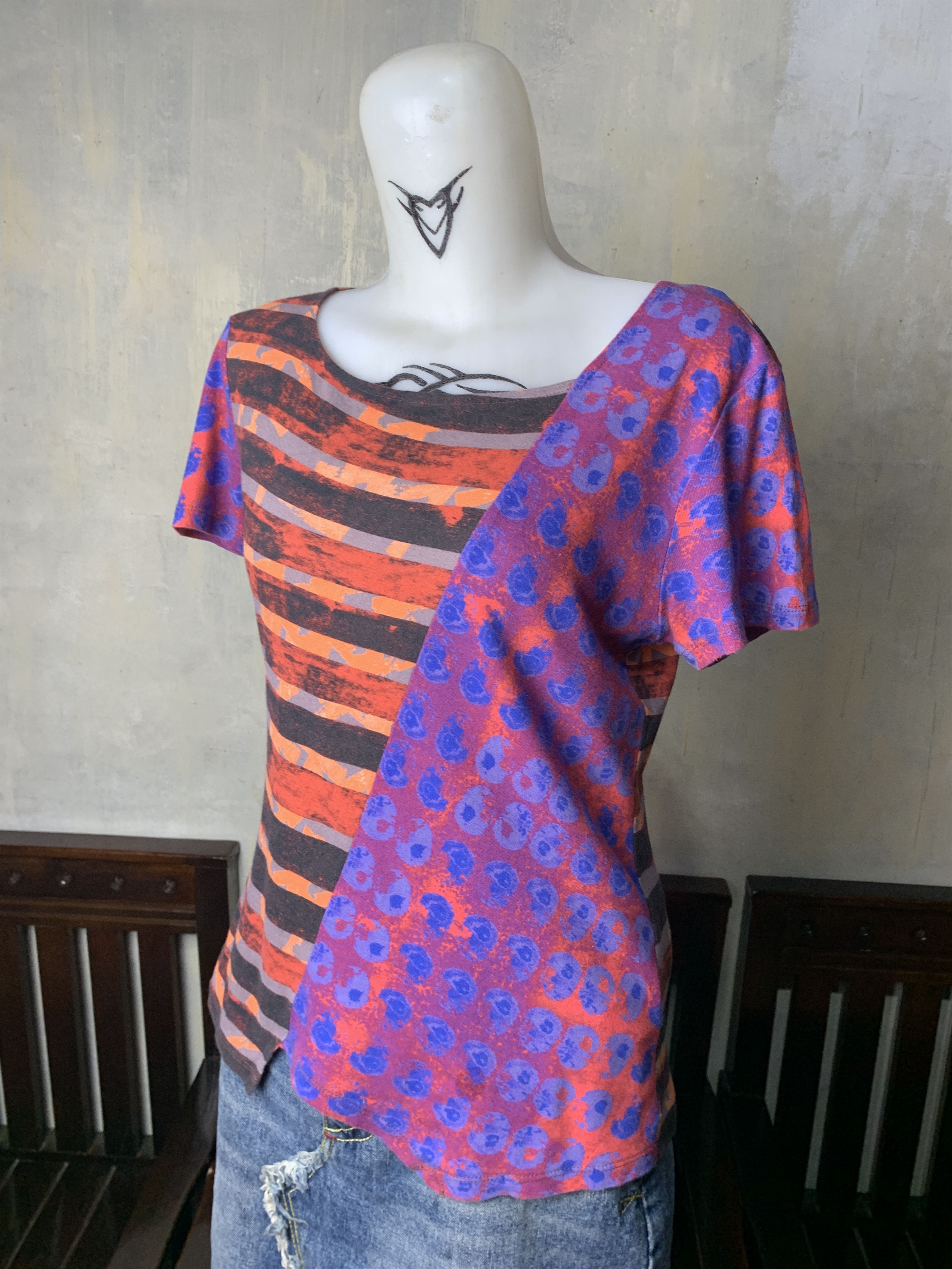 Hiroko Koshino Homme Hiroko Bis Asymmetrical Cut & Sew Tee (M) Size M / US 6-8 / IT 42-44 - 2 Thumbnail