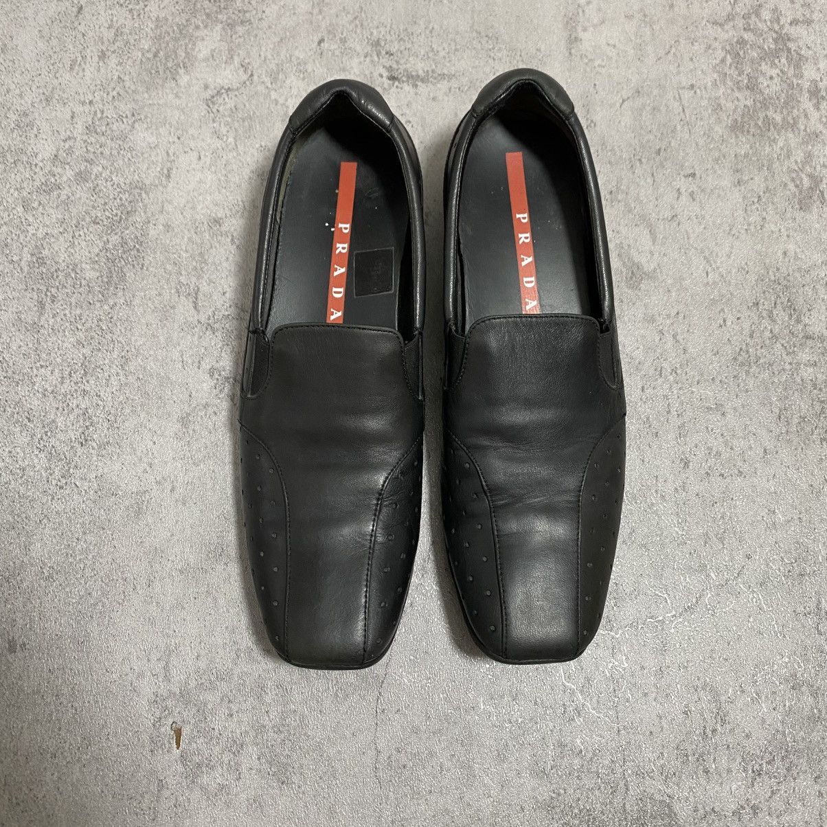 Prada PRADA RED TAB LEATHER SLIP-ON SHOES Size US 7 / EU 40 - 3 Thumbnail