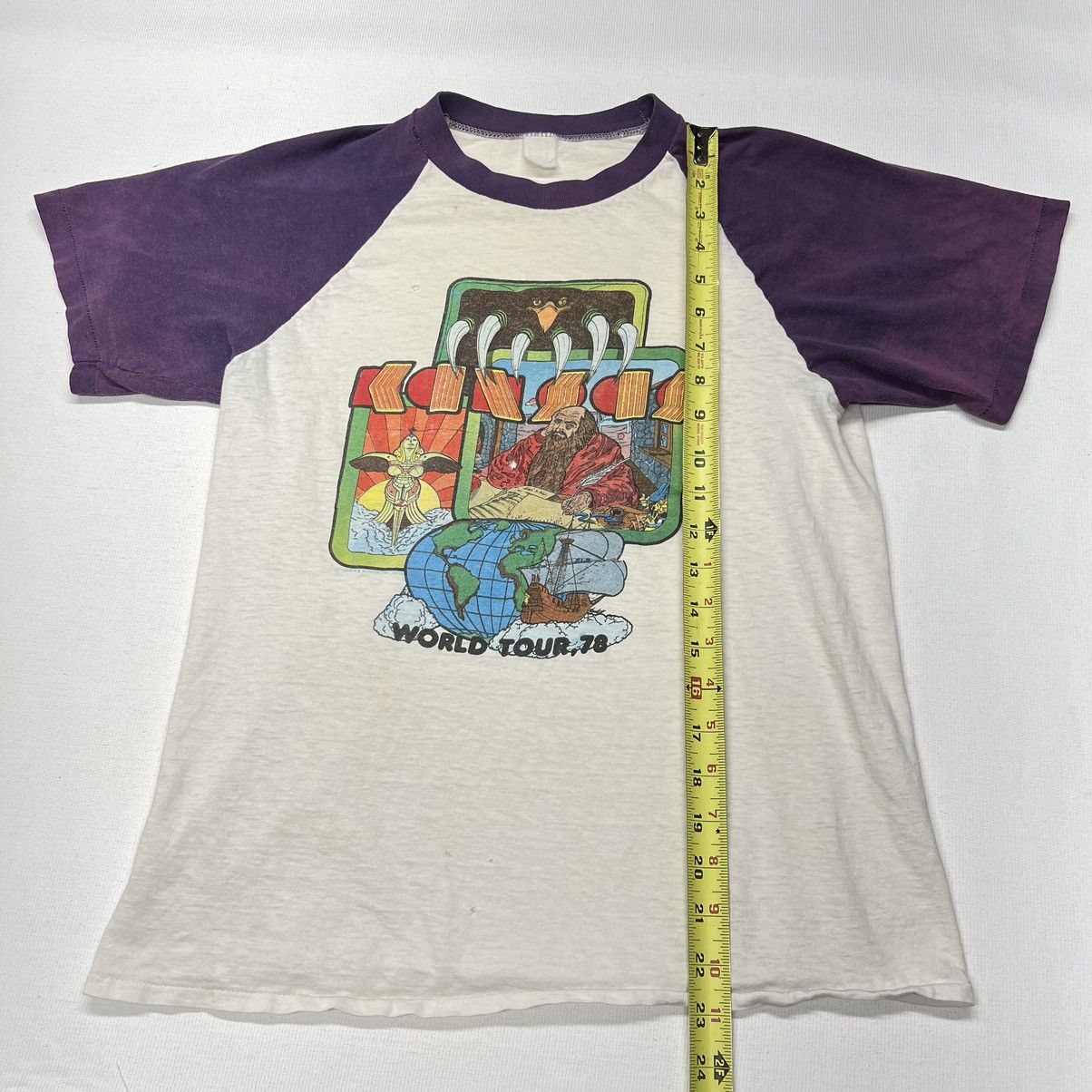 Band Tees × Vintage VTG Kansas World Tour Tee Shirt White Purple Retro 1978 Size US S / EU 44-46 / 1 - 20 Thumbnail