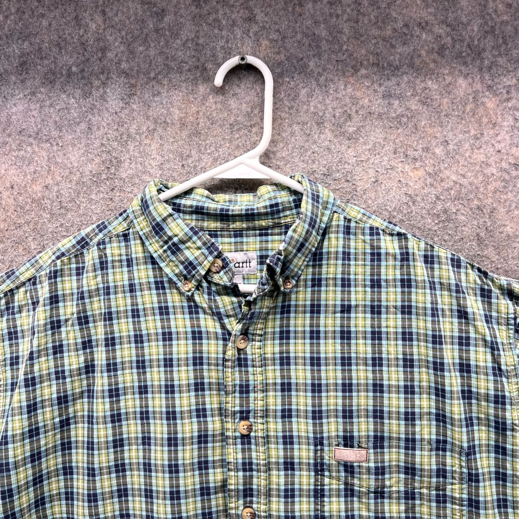 Carhartt VINTAGE Carhartt Shirt Mens Large Green Plaid Button-Down Short Sleeve Casual Workwear Size US L / EU 52-54 / 3 - 4 Thumbnail