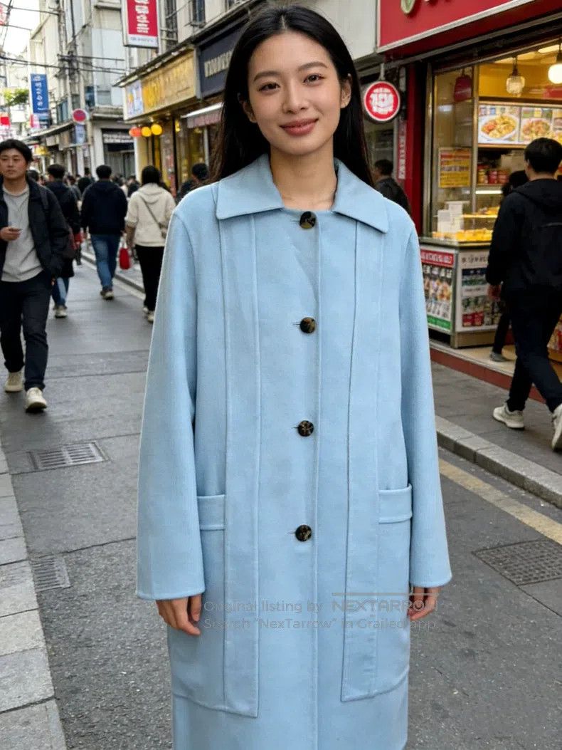 Hermes Hermes Blue Cashmere Collar Coat Size XXS / US 00 / IT 34 - 2 Thumbnail
