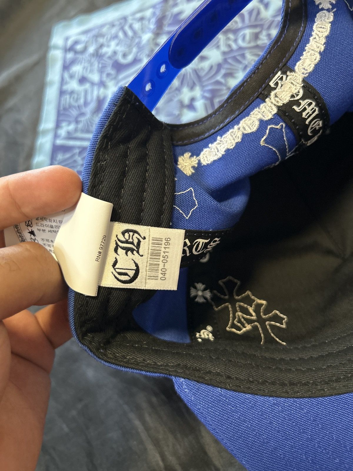 Chrome Hearts Chrome Hearts Blue/White Patches BaseBall Hat. Size ONE SIZE - 7 Thumbnail