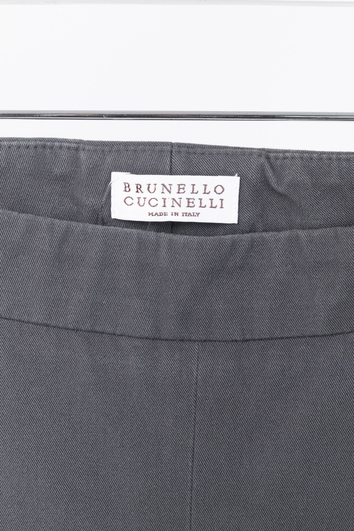 Brunello Cucinelli Brunello Cucinelli AW/14 Grey Cotton-Twill Leggings Size 27" / US 4 / IT 40 - 4 Thumbnail