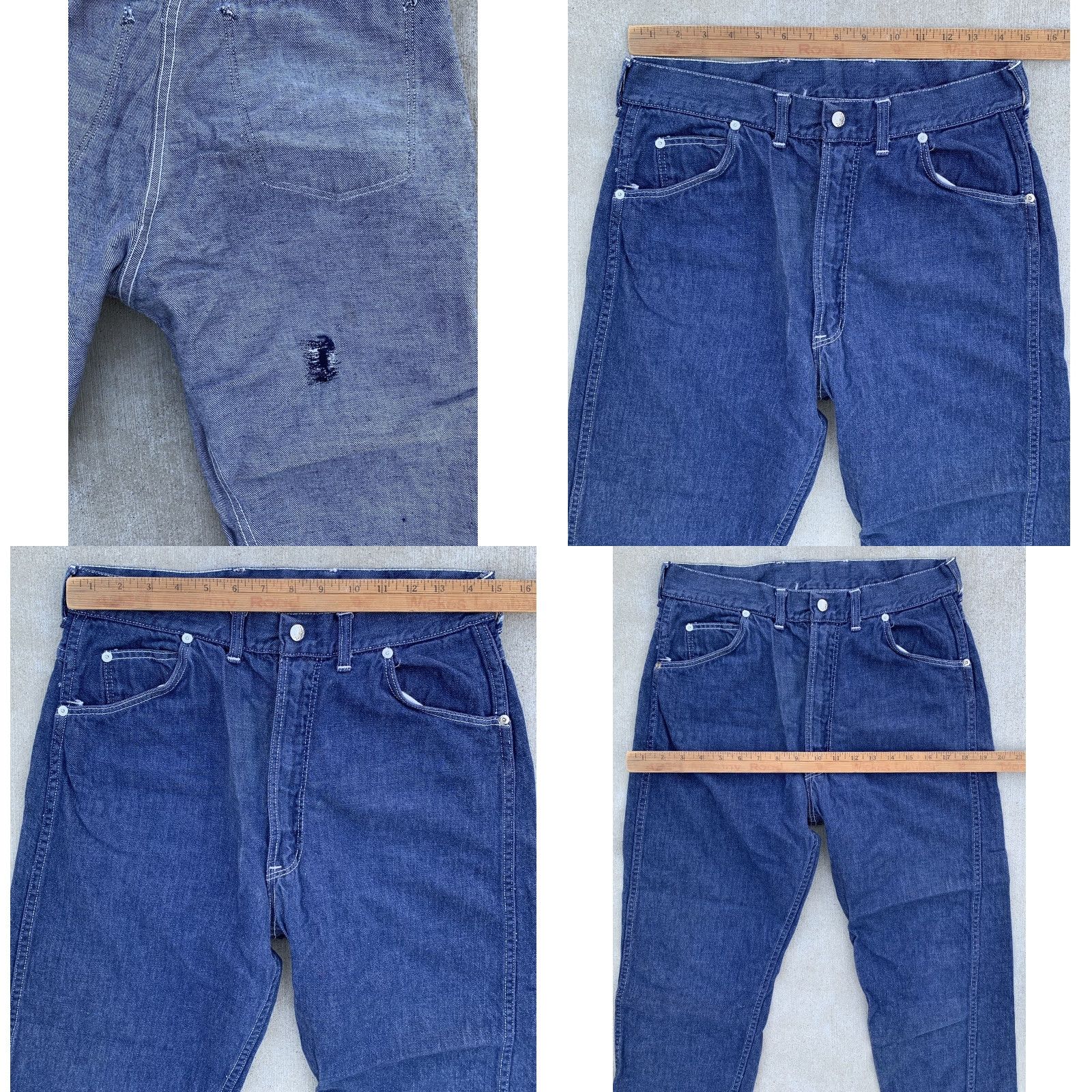 Sears VINTAGE Sears Roebuck And Co Jeans Sz 34 Waist 31 Conmatic Zip Rockabilly Denim Blue 1950s Mens Womens Boys Girls Regular Size US 31 - 11 Thumbnail