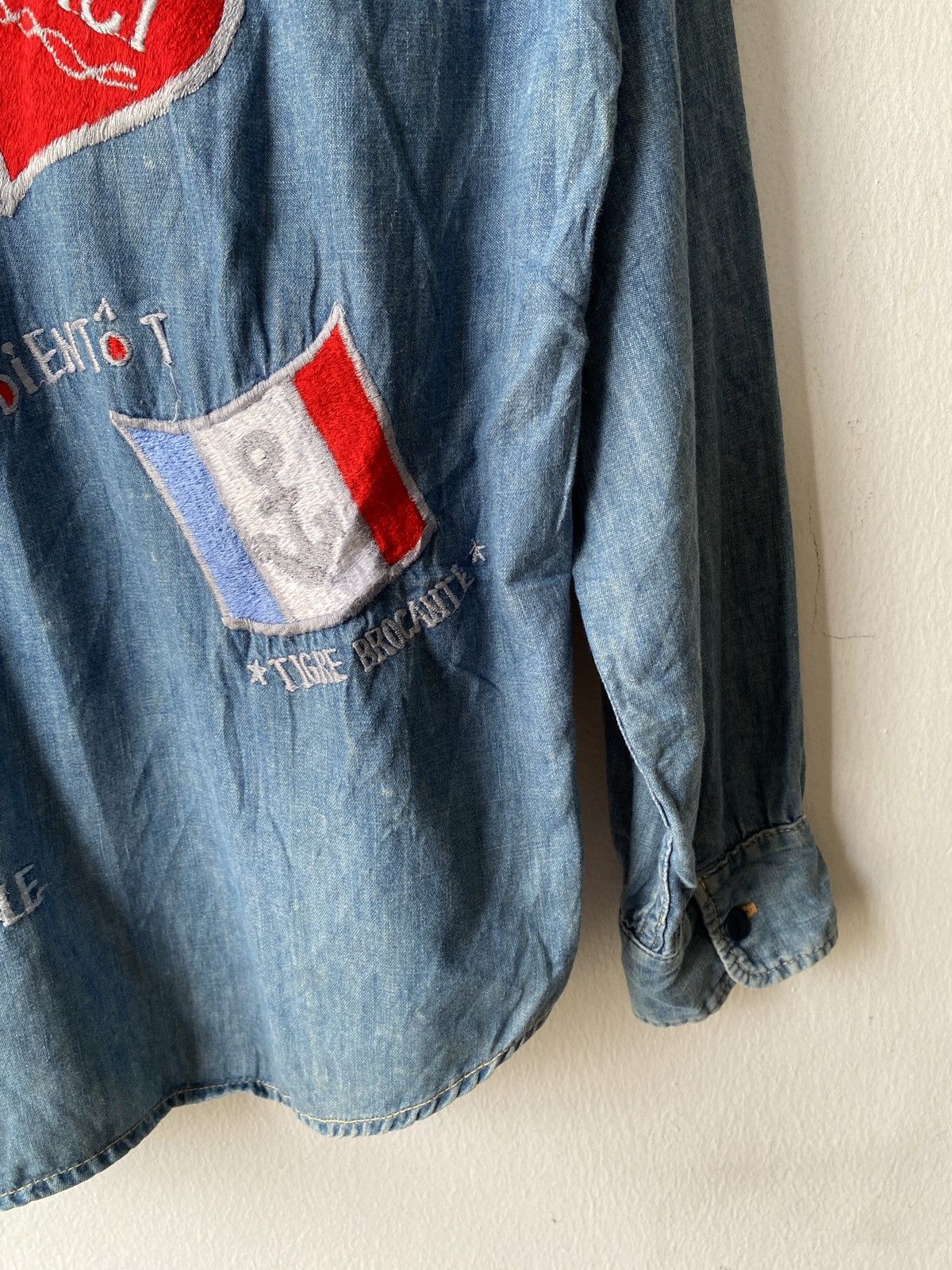 Indigo × Japanese Brand × Kapital Vintage 90s Japan Made In Indigo Spellout Design Shirt Size US M / EU 48-50 / 2 - 14 Thumbnail
